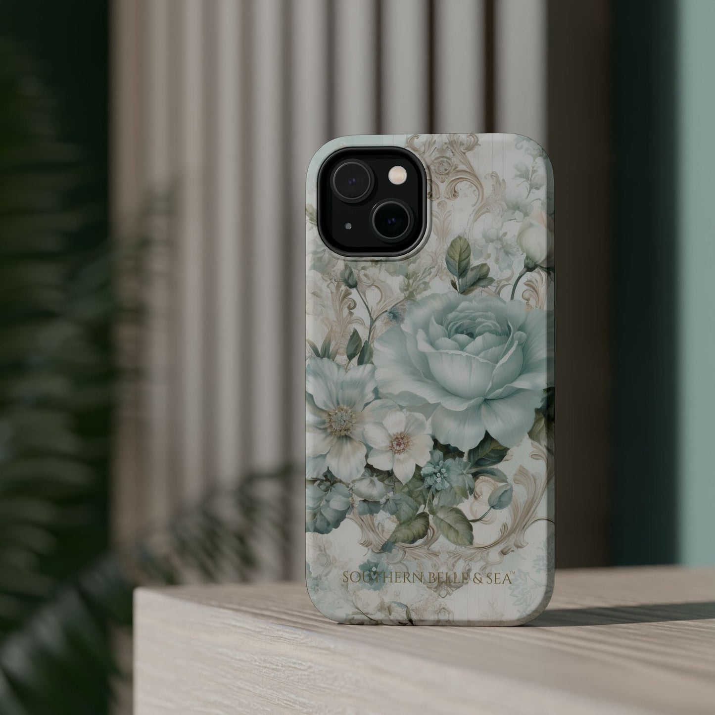 Floral Elegance iPhone Case — MagSafe Compatible Protective Phone Cover | Southern Belle & Sea™ - Southern Belle & Sea