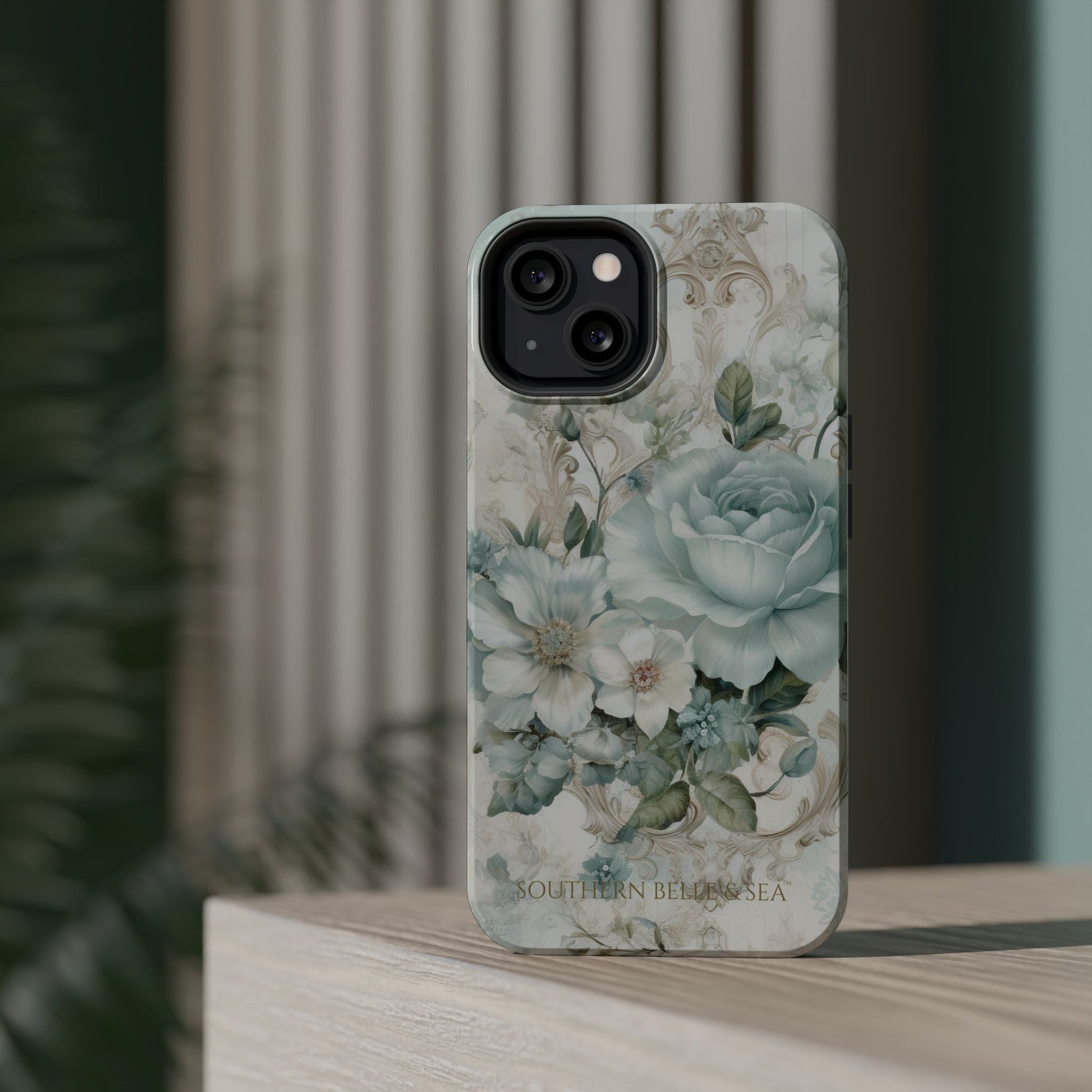 Floral Elegance iPhone Case — MagSafe Compatible Protective Phone Cover | Southern Belle & Sea™ - Southern Belle & Sea