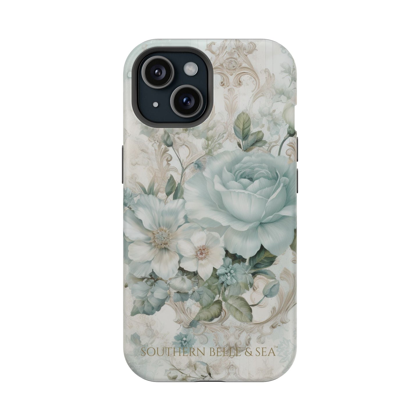 Floral Elegance iPhone Case — MagSafe Compatible Protective Phone Cover | Southern Belle & Sea™ - Southern Belle & Sea