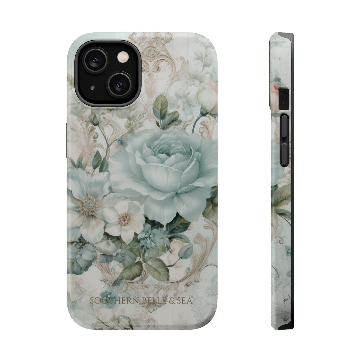 Floral Elegance iPhone Case — MagSafe Compatible Protective Phone Cover | Southern Belle & Sea™ - Southern Belle & Sea