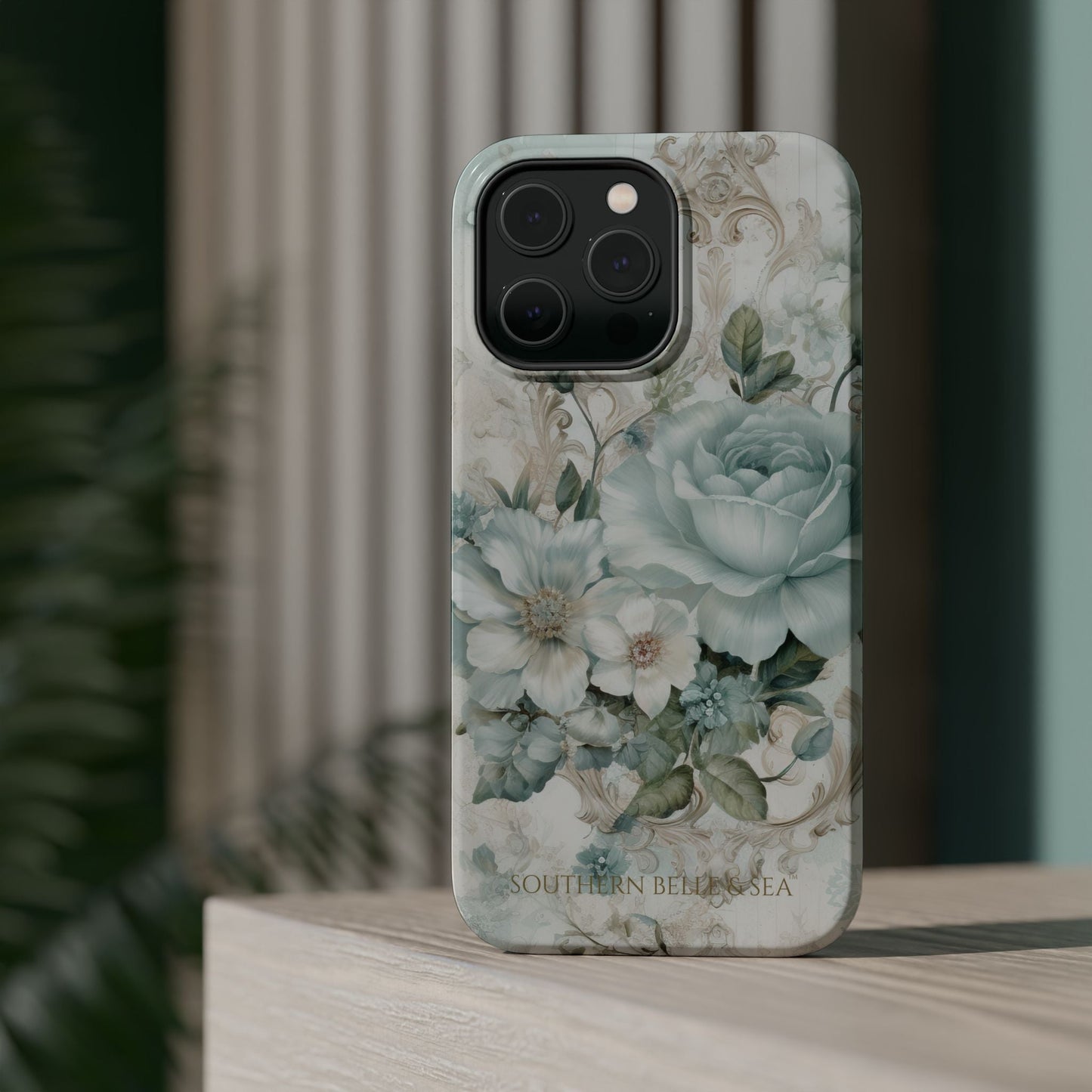 Floral Elegance iPhone Case — MagSafe Compatible Protective Phone Cover | Southern Belle & Sea™ - Southern Belle & Sea