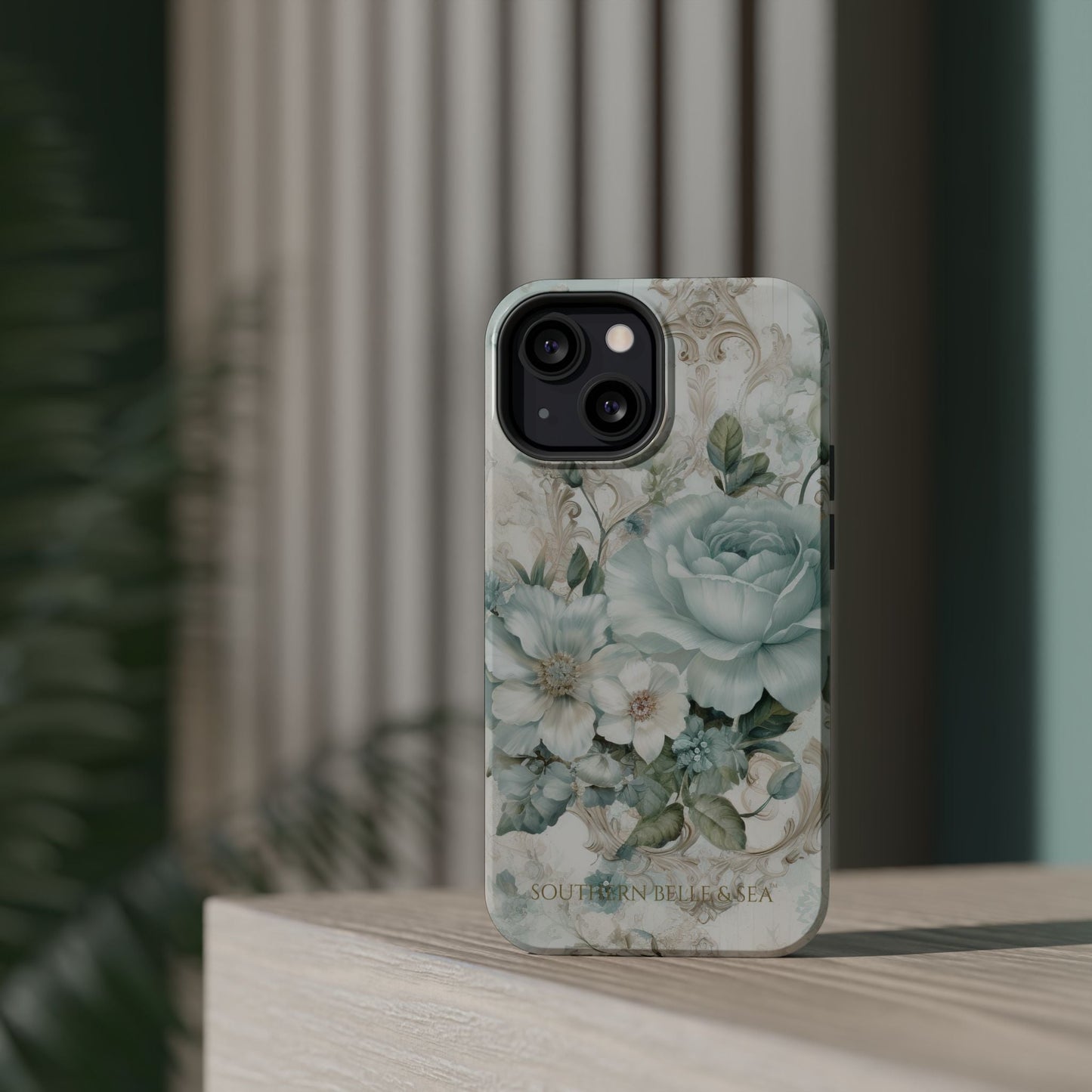 Floral Elegance iPhone Case — MagSafe Compatible Protective Phone Cover | Southern Belle & Sea™ - Southern Belle & Sea