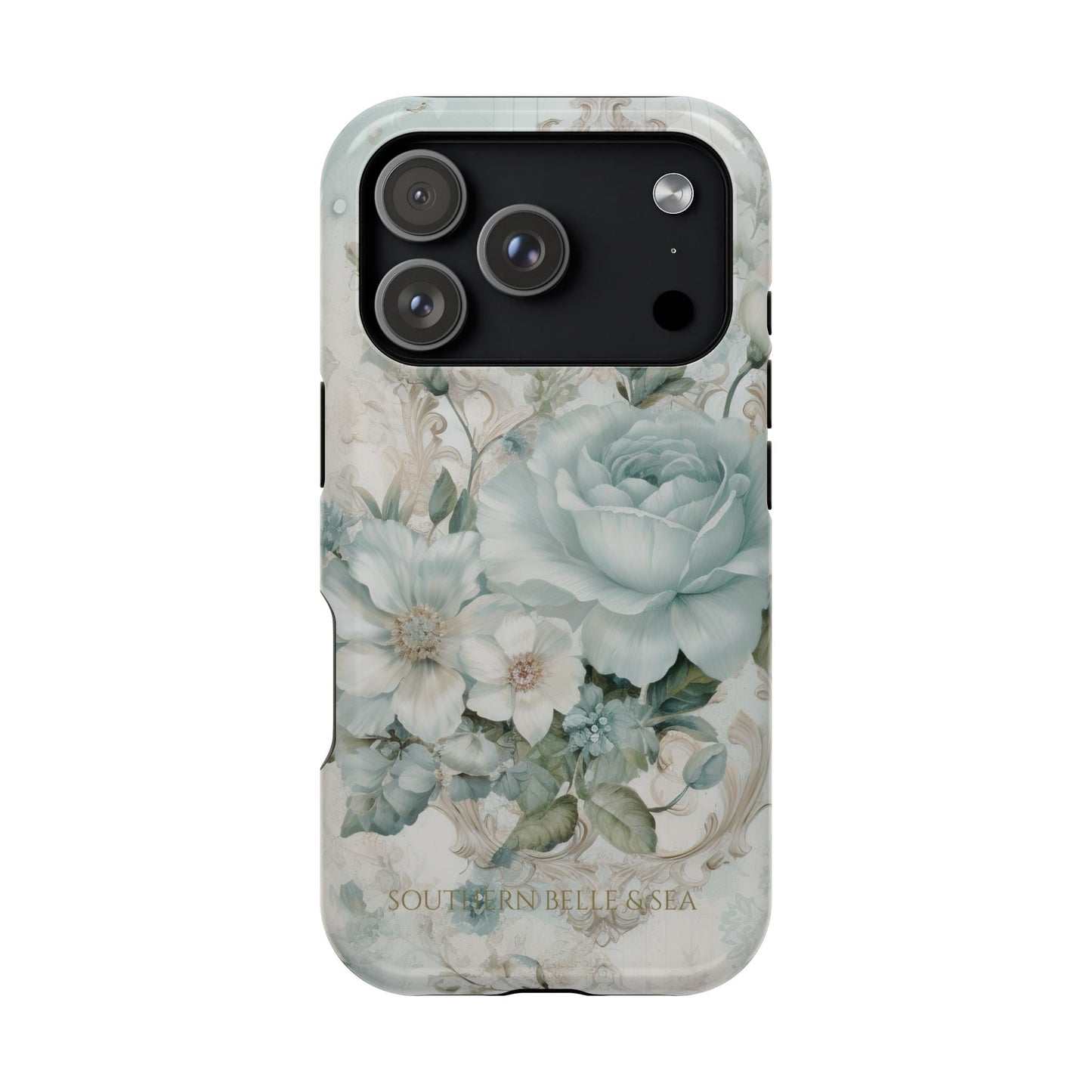 Floral Elegance iPhone Case — MagSafe Compatible Protective Phone Cover | Southern Belle & Sea™ - Southern Belle & Sea