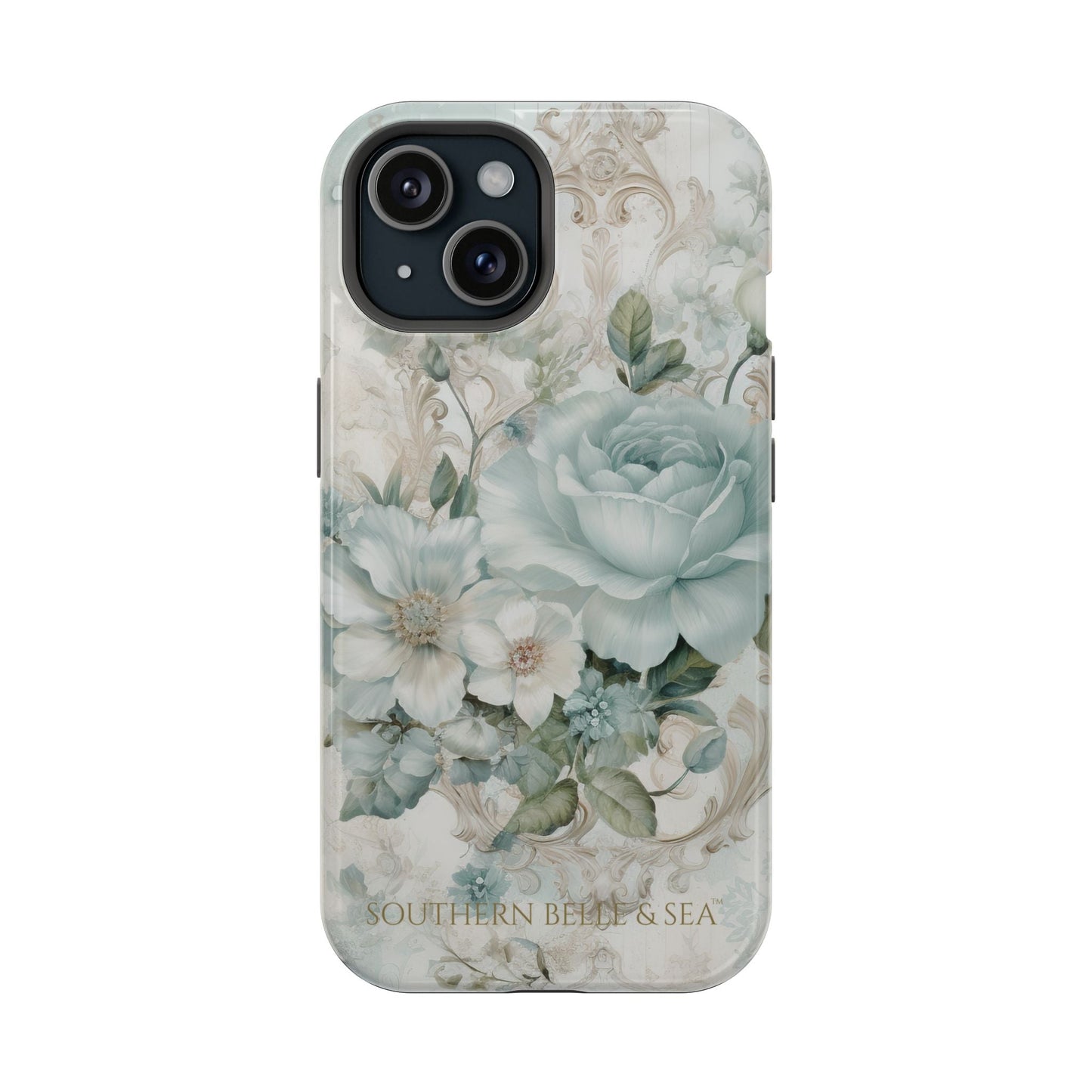 Floral Elegance iPhone Case — MagSafe Compatible Protective Phone Cover | Southern Belle & Sea™ - Southern Belle & Sea