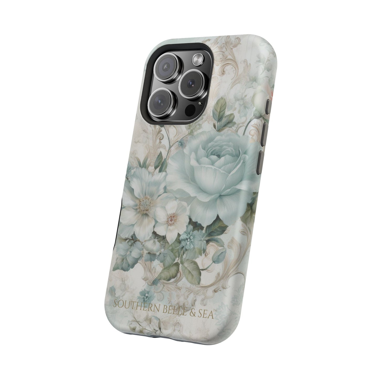 Floral Elegance iPhone Case — MagSafe Compatible Protective Phone Cover | Southern Belle & Sea™ - Southern Belle & Sea