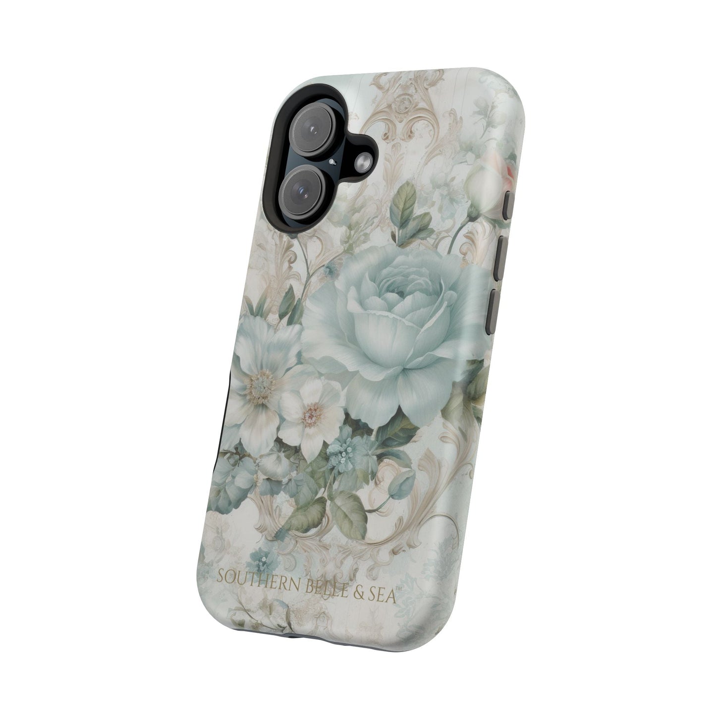 Floral Elegance iPhone Case — MagSafe Compatible Protective Phone Cover | Southern Belle & Sea™ - Southern Belle & Sea