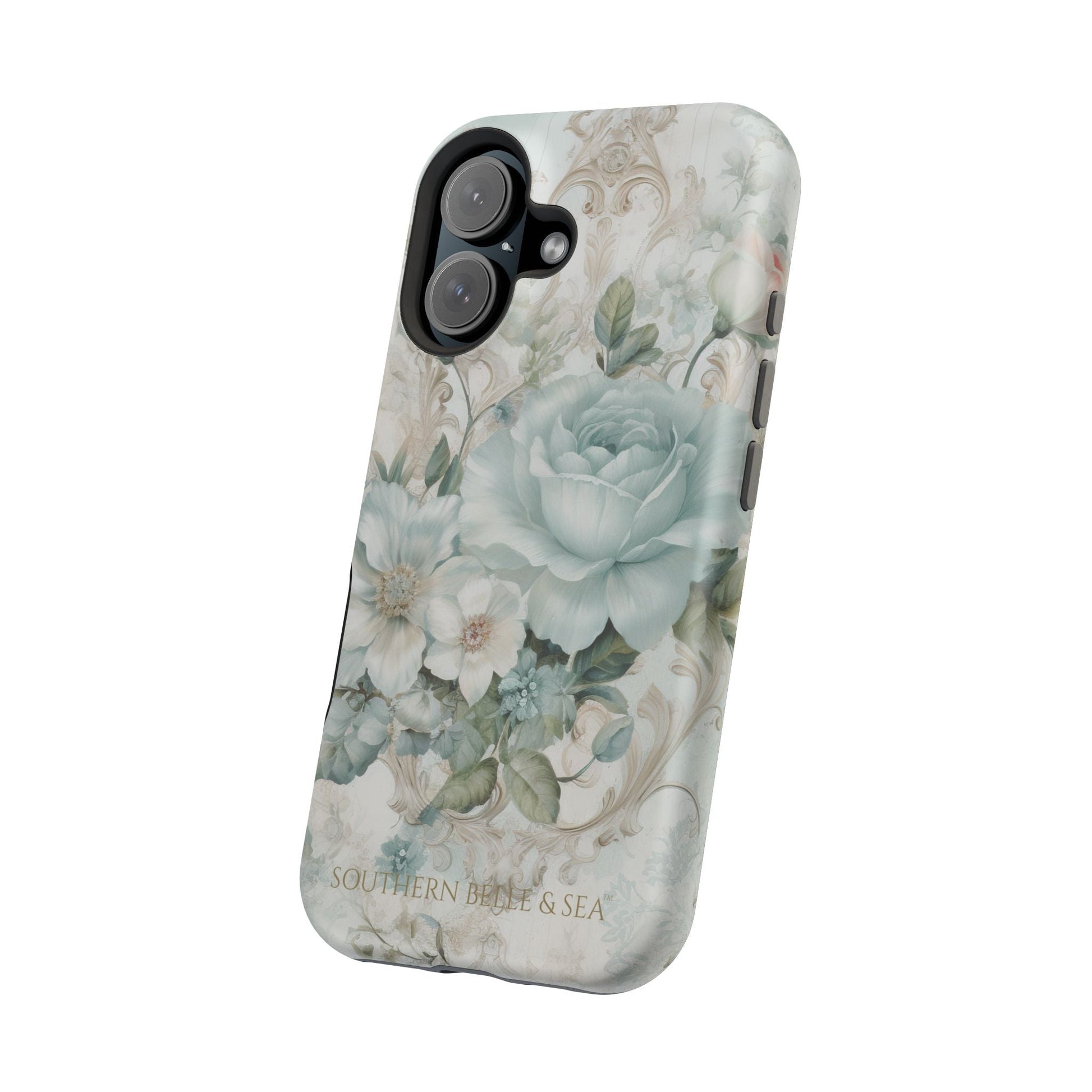 Floral Elegance iPhone Case — MagSafe Compatible Protective Phone Cover | Southern Belle & Sea™ - Southern Belle & Sea