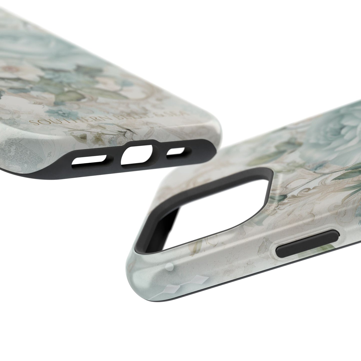 Floral Elegance iPhone Case — MagSafe Compatible Protective Phone Cover | Southern Belle & Sea™ - Southern Belle & Sea
