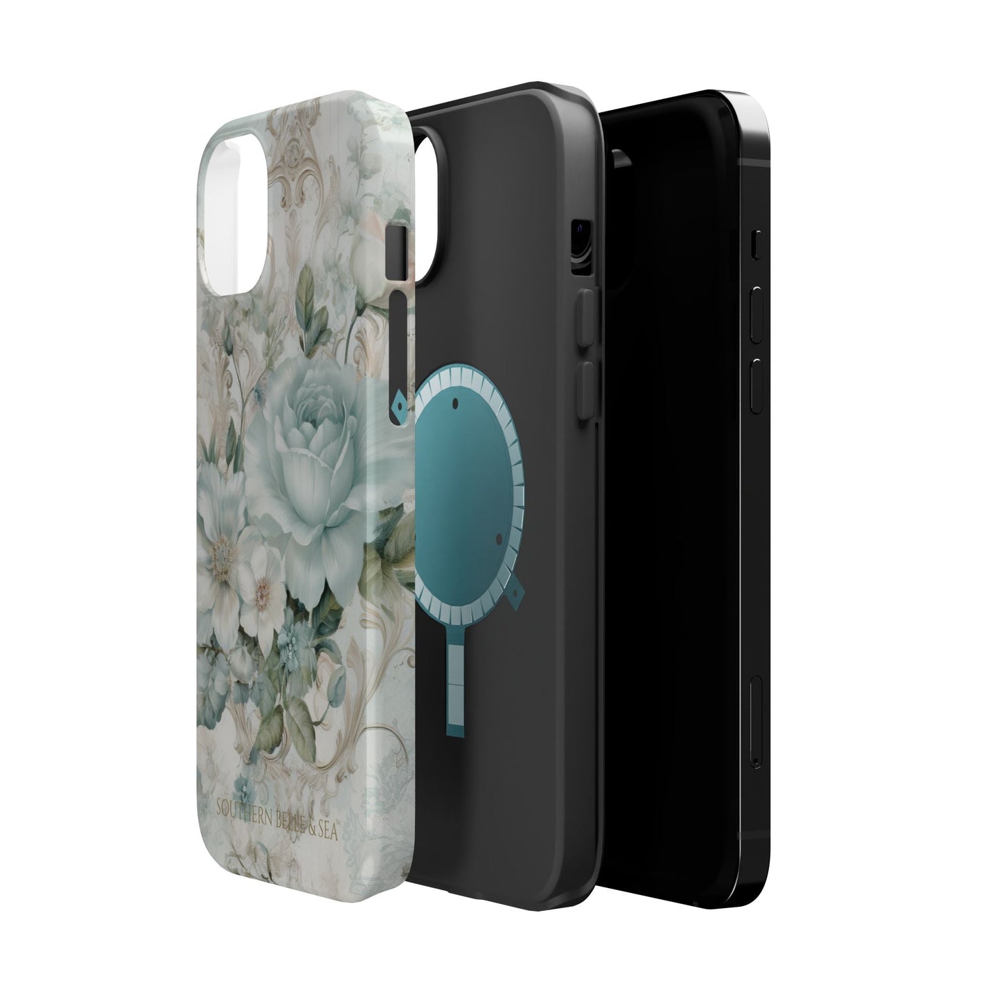 Floral Elegance iPhone Case — MagSafe Compatible Protective Phone Cover | Southern Belle & Sea™ - Southern Belle & Sea