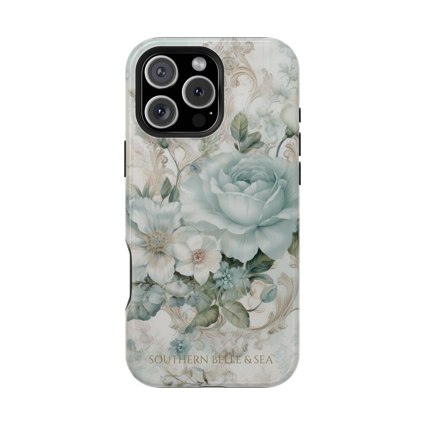Floral Elegance iPhone Case — MagSafe Compatible Protective Phone Cover | Southern Belle & Sea™ - Southern Belle & Sea