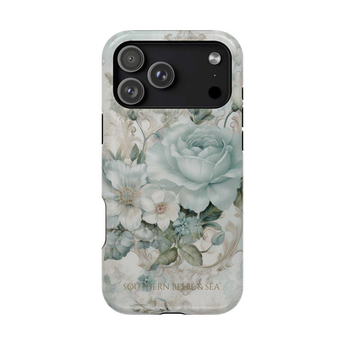 Floral Elegance iPhone Case — MagSafe Compatible Protective Phone Cover | Southern Belle & Sea™ - Southern Belle & Sea
