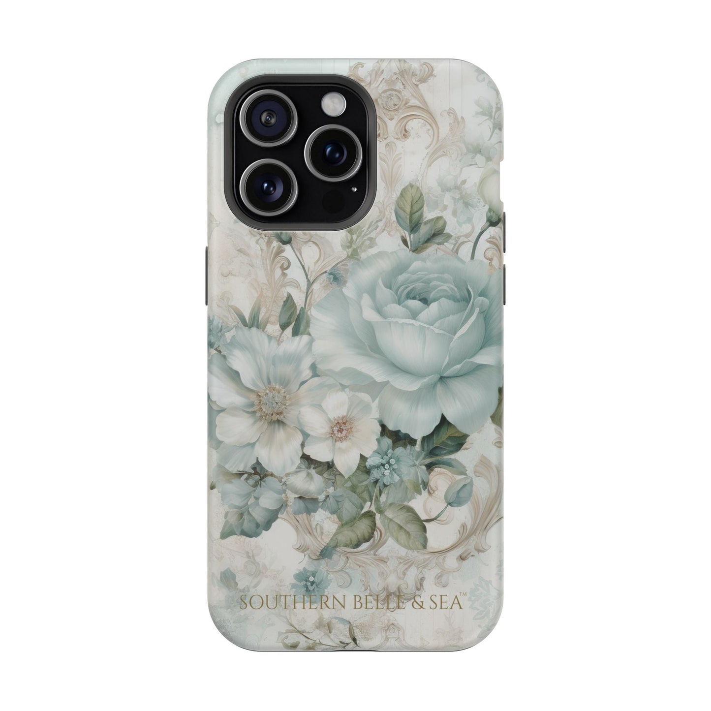 Floral Elegance iPhone Case — MagSafe Compatible Protective Phone Cover | Southern Belle & Sea™ - Southern Belle & Sea