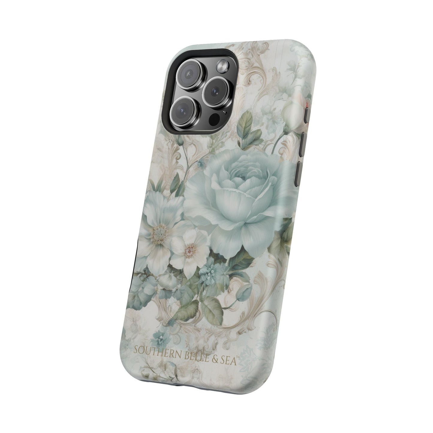 Floral Elegance iPhone Case — MagSafe Compatible Protective Phone Cover | Southern Belle & Sea™ - Southern Belle & Sea