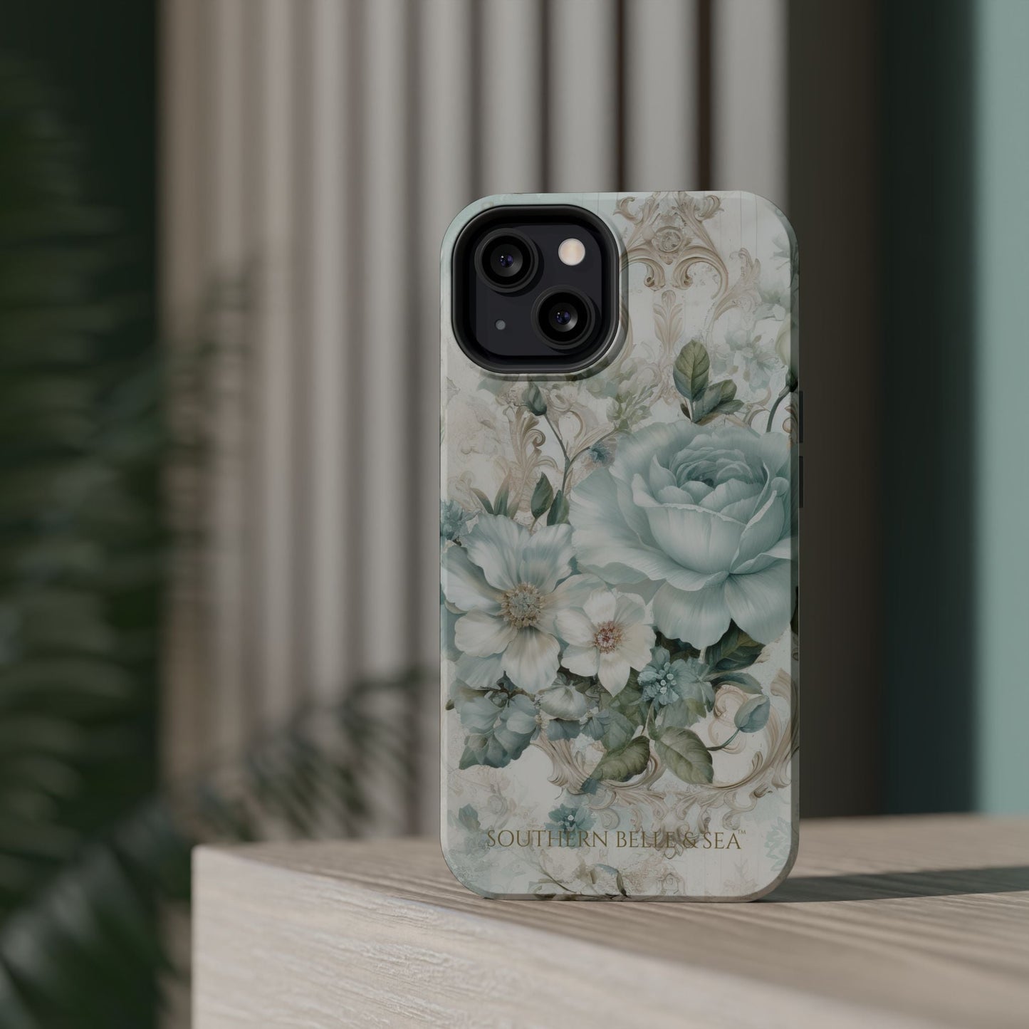 Floral Elegance iPhone Case — MagSafe Compatible Protective Phone Cover | Southern Belle & Sea™ - Southern Belle & Sea