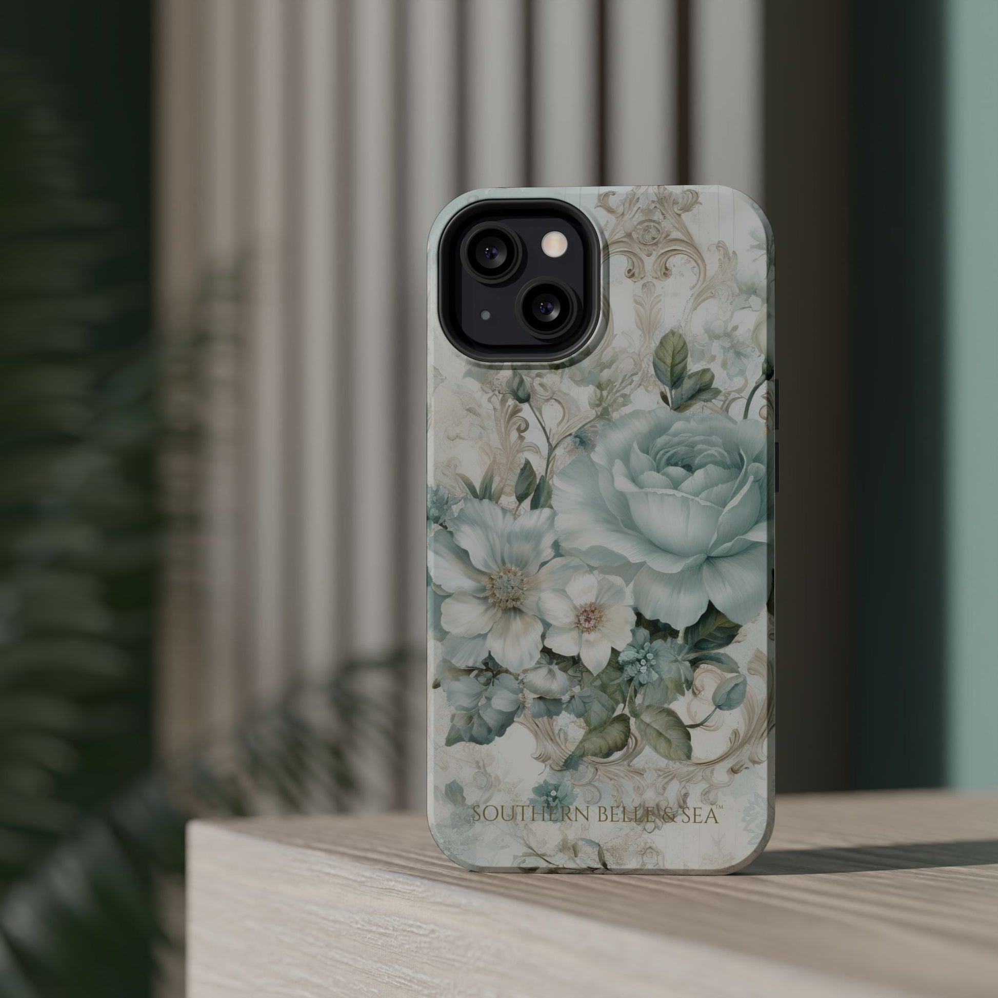Floral Elegance iPhone Case — MagSafe Compatible Protective Phone Cover | Southern Belle & Sea™ - Southern Belle & Sea