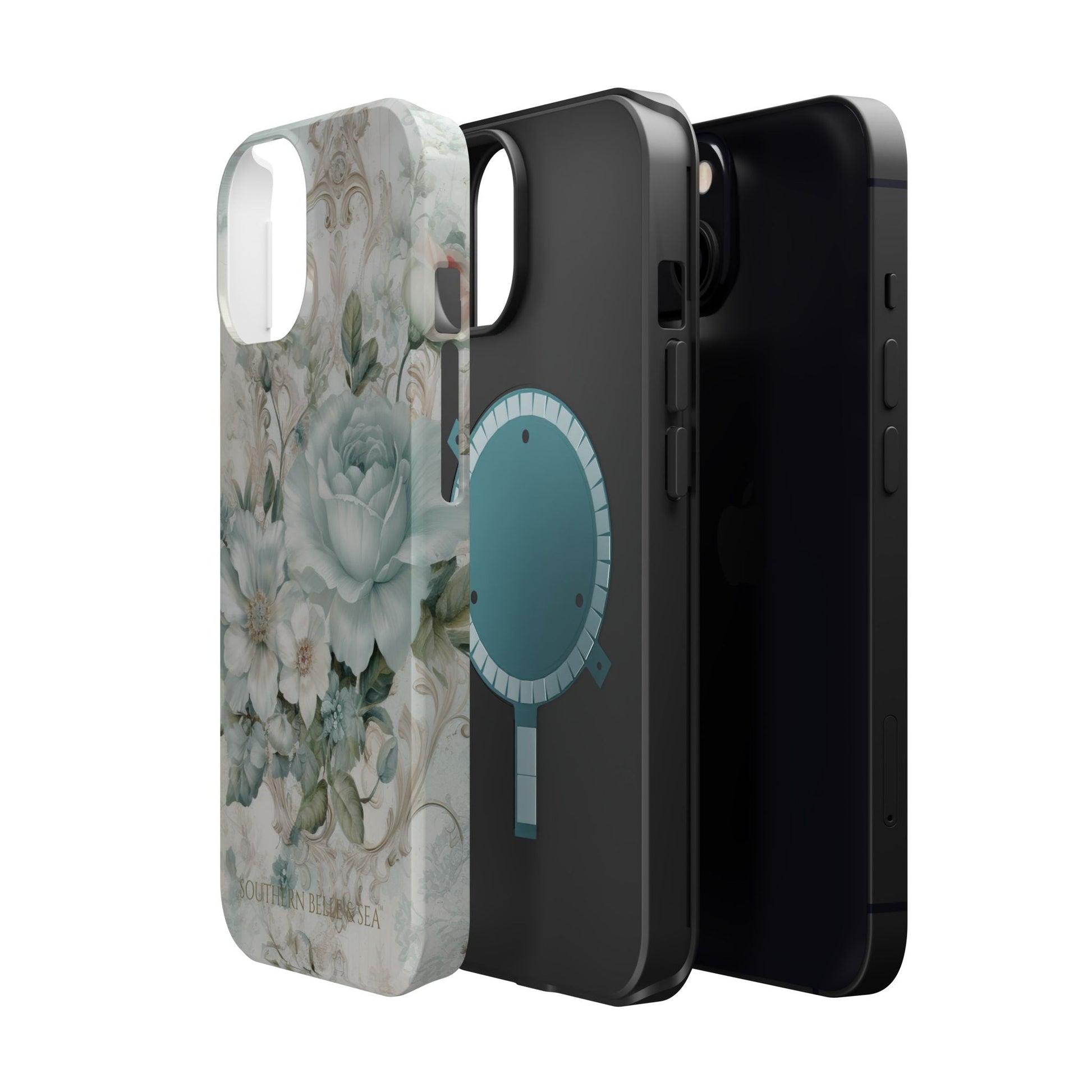 Floral Elegance iPhone Case — MagSafe Compatible Protective Phone Cover | Southern Belle & Sea™ - Southern Belle & Sea