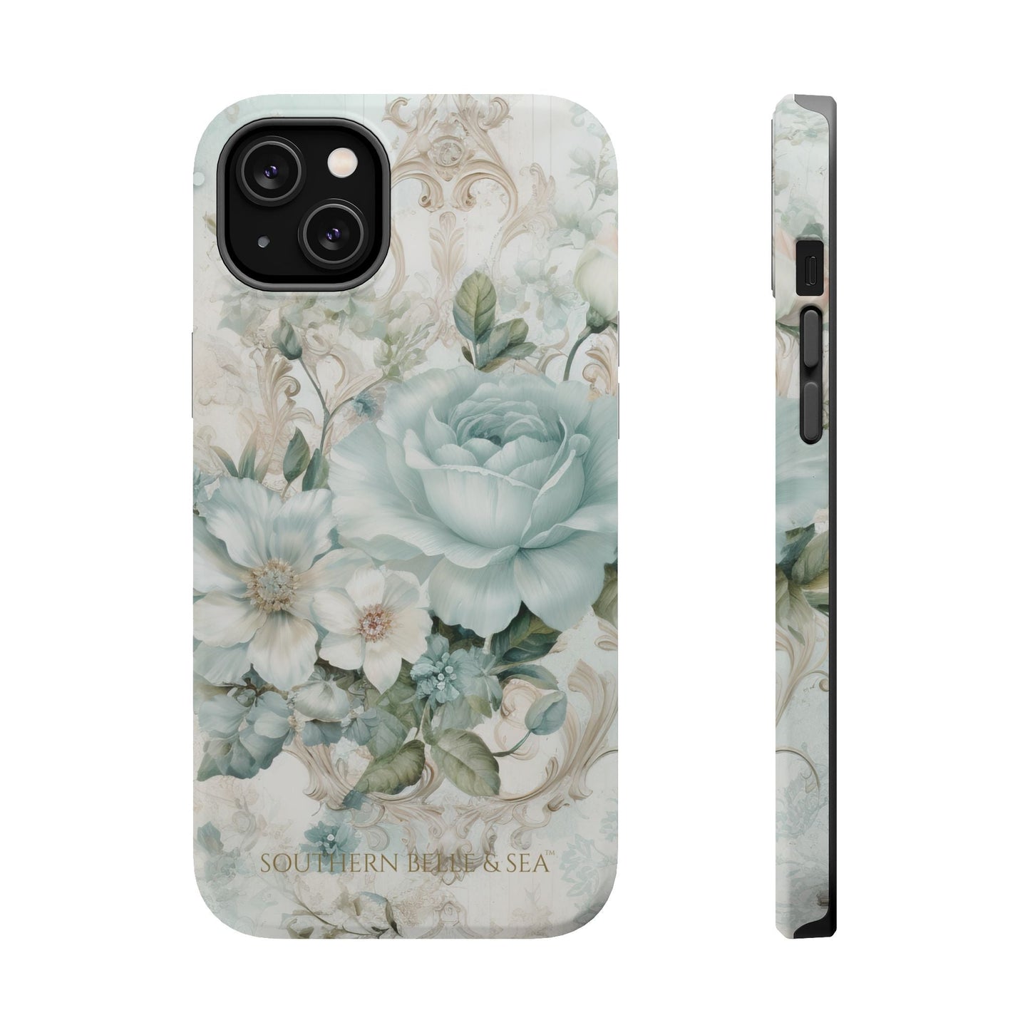 Floral Elegance iPhone Case — MagSafe Compatible Protective Phone Cover | Southern Belle & Sea™ - Southern Belle & Sea
