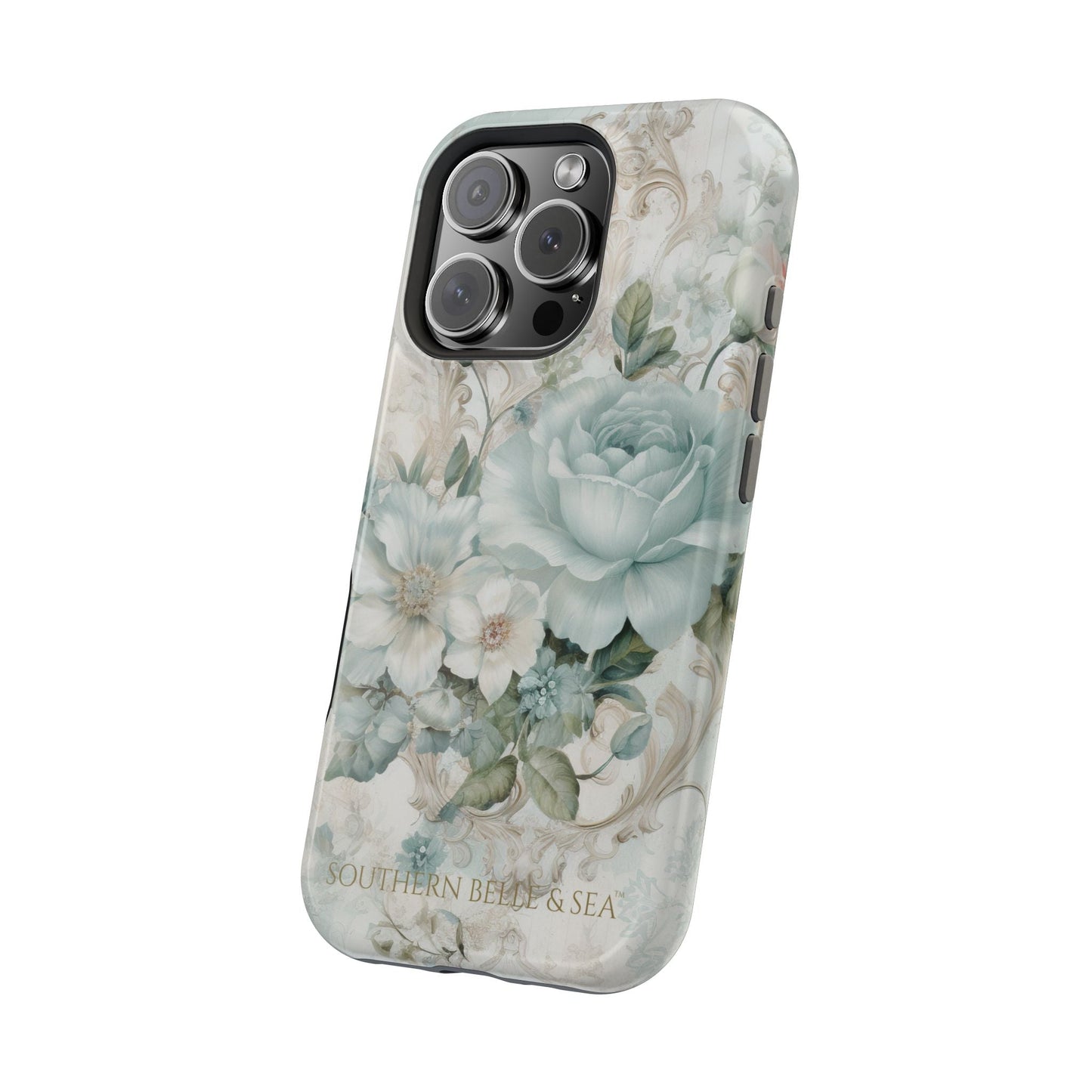 Floral Elegance iPhone Case — MagSafe Compatible Protective Phone Cover | Southern Belle & Sea™ - Southern Belle & Sea