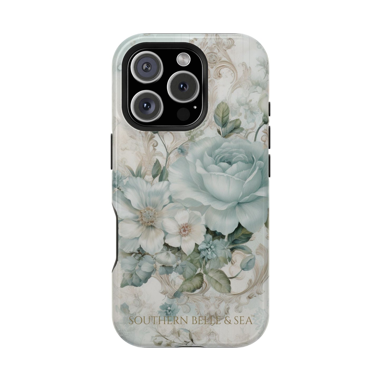 Floral Elegance iPhone Case — MagSafe Compatible Protective Phone Cover | Southern Belle & Sea™ - Southern Belle & Sea