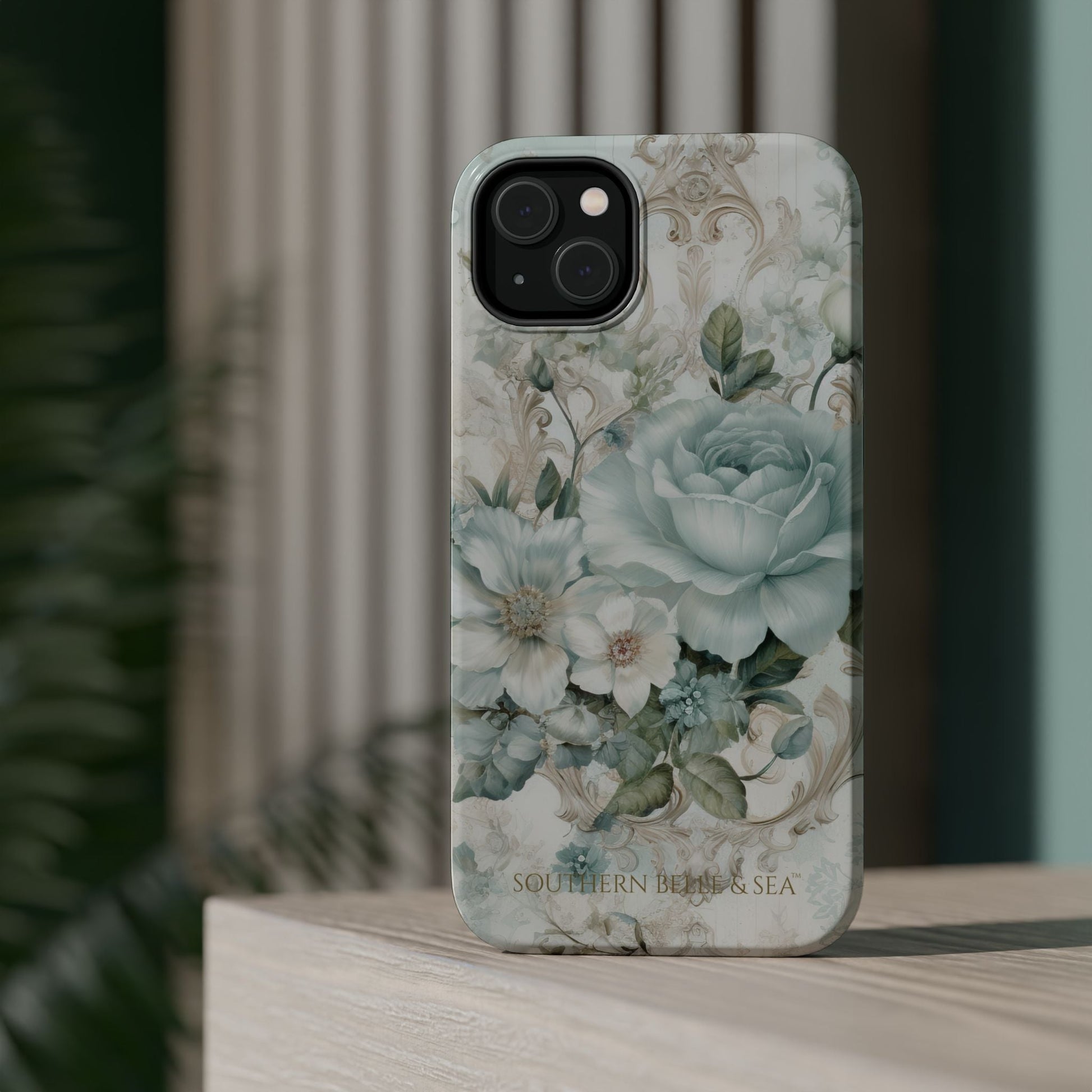 Floral Elegance iPhone Case — MagSafe Compatible Protective Phone Cover | Southern Belle & Sea™ - Southern Belle & Sea