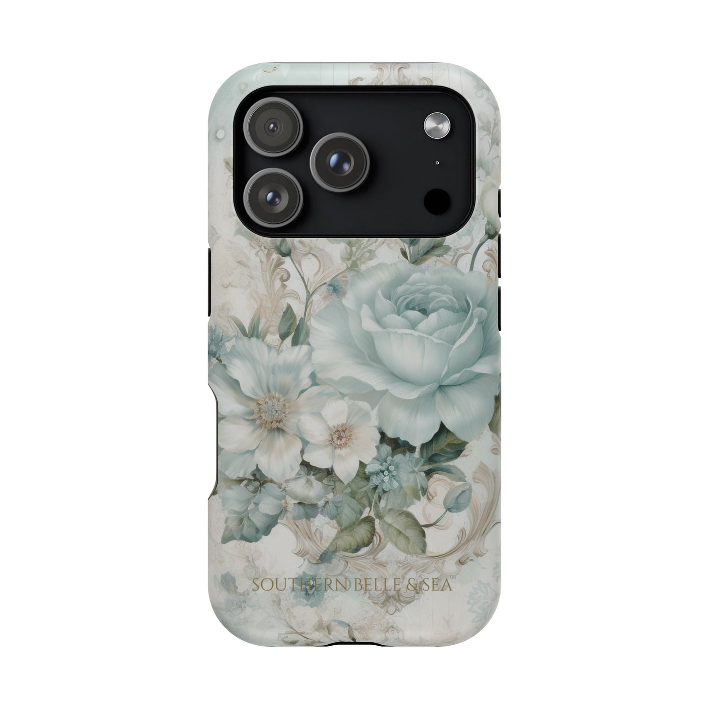 Floral Elegance iPhone Case — MagSafe Compatible Protective Phone Cover | Southern Belle & Sea™ - Southern Belle & Sea