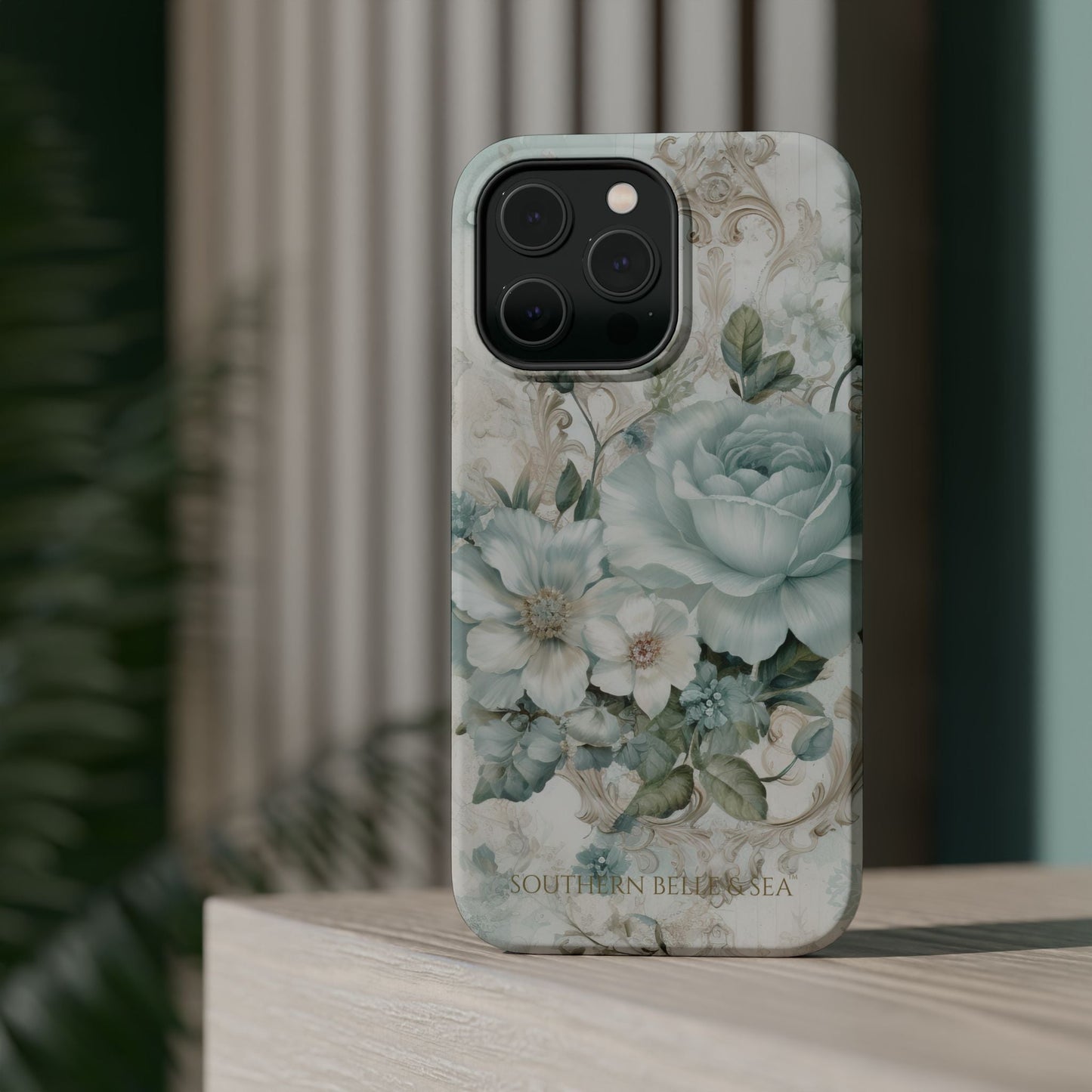 Floral Elegance iPhone Case — MagSafe Compatible Protective Phone Cover | Southern Belle & Sea™ - Southern Belle & Sea