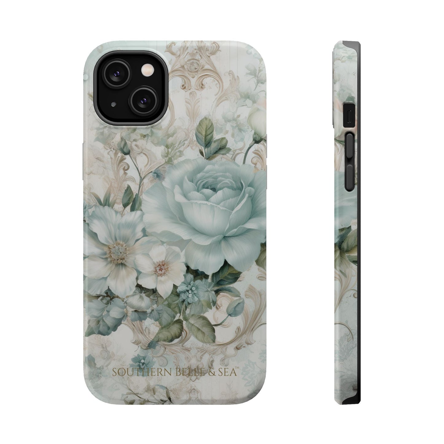 Floral Elegance iPhone Case — MagSafe Compatible Protective Phone Cover | Southern Belle & Sea™ - Southern Belle & Sea