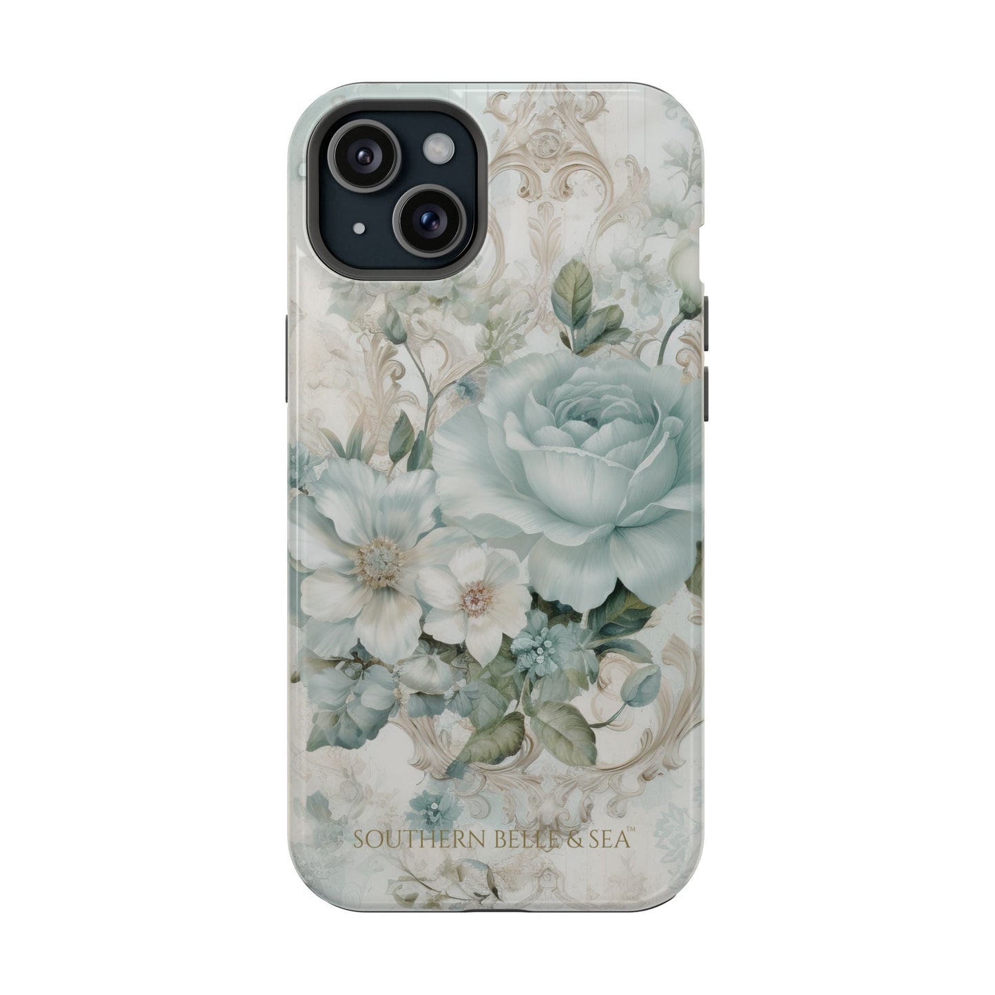 Floral Elegance iPhone Case — MagSafe Compatible Protective Phone Cover | Southern Belle & Sea™ - Southern Belle & Sea