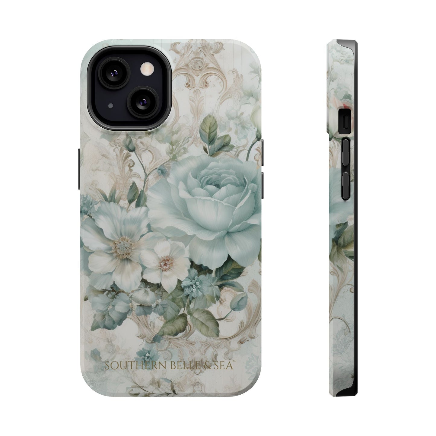 Floral Elegance iPhone Case — MagSafe Compatible Protective Phone Cover | Southern Belle & Sea™ - Southern Belle & Sea