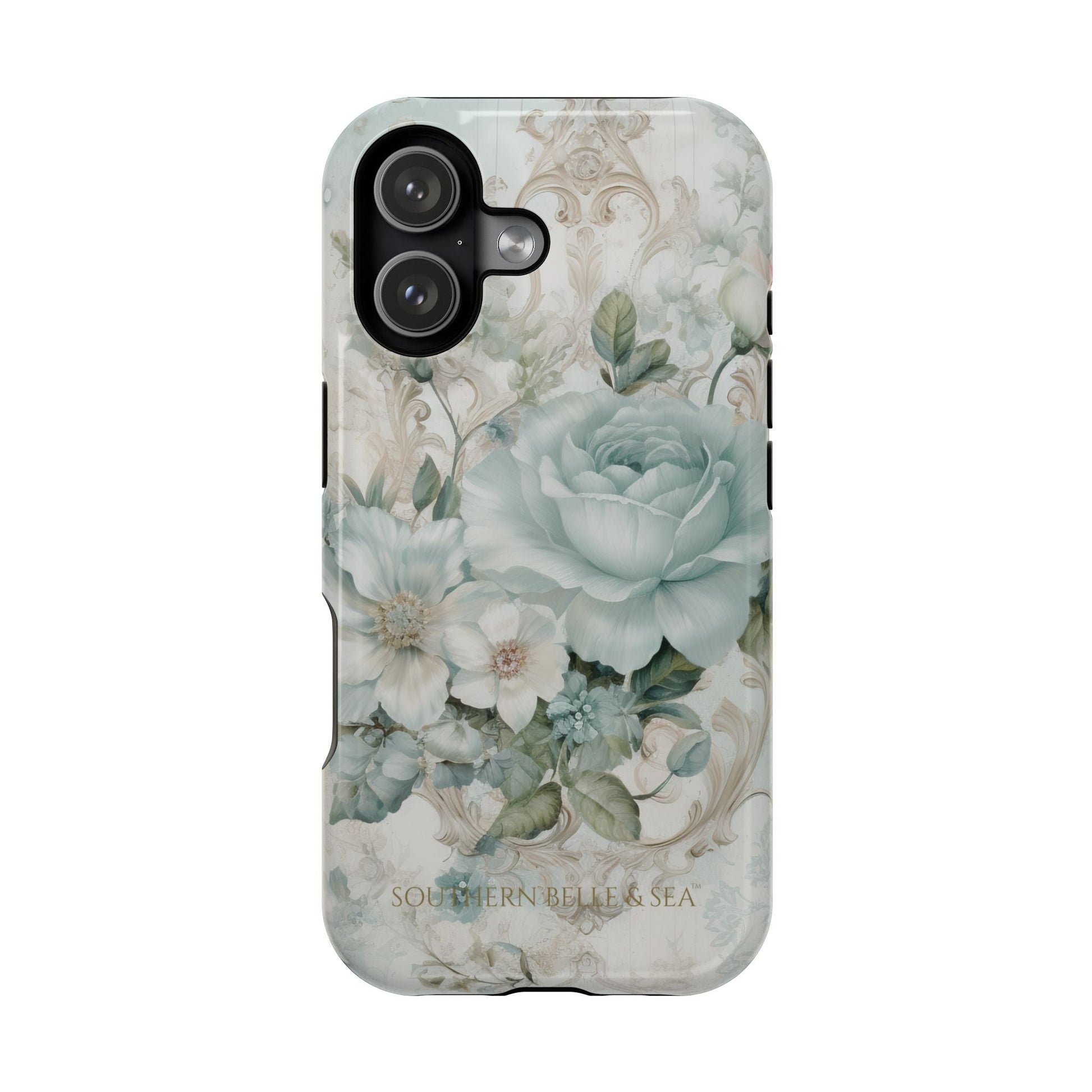 Floral Elegance iPhone Case — MagSafe Compatible Protective Phone Cover | Southern Belle & Sea™ - Southern Belle & Sea