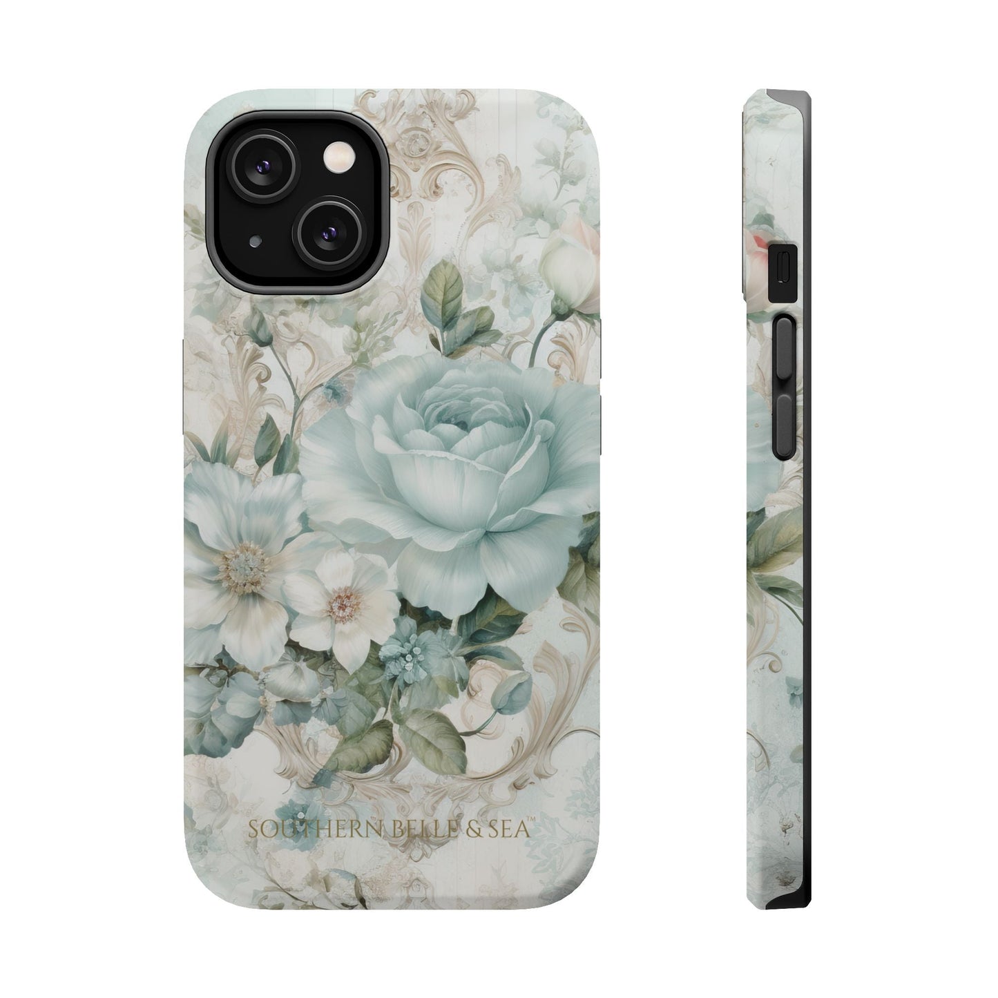 Floral Elegance iPhone Case — MagSafe Compatible Protective Phone Cover | Southern Belle & Sea™ - Southern Belle & Sea