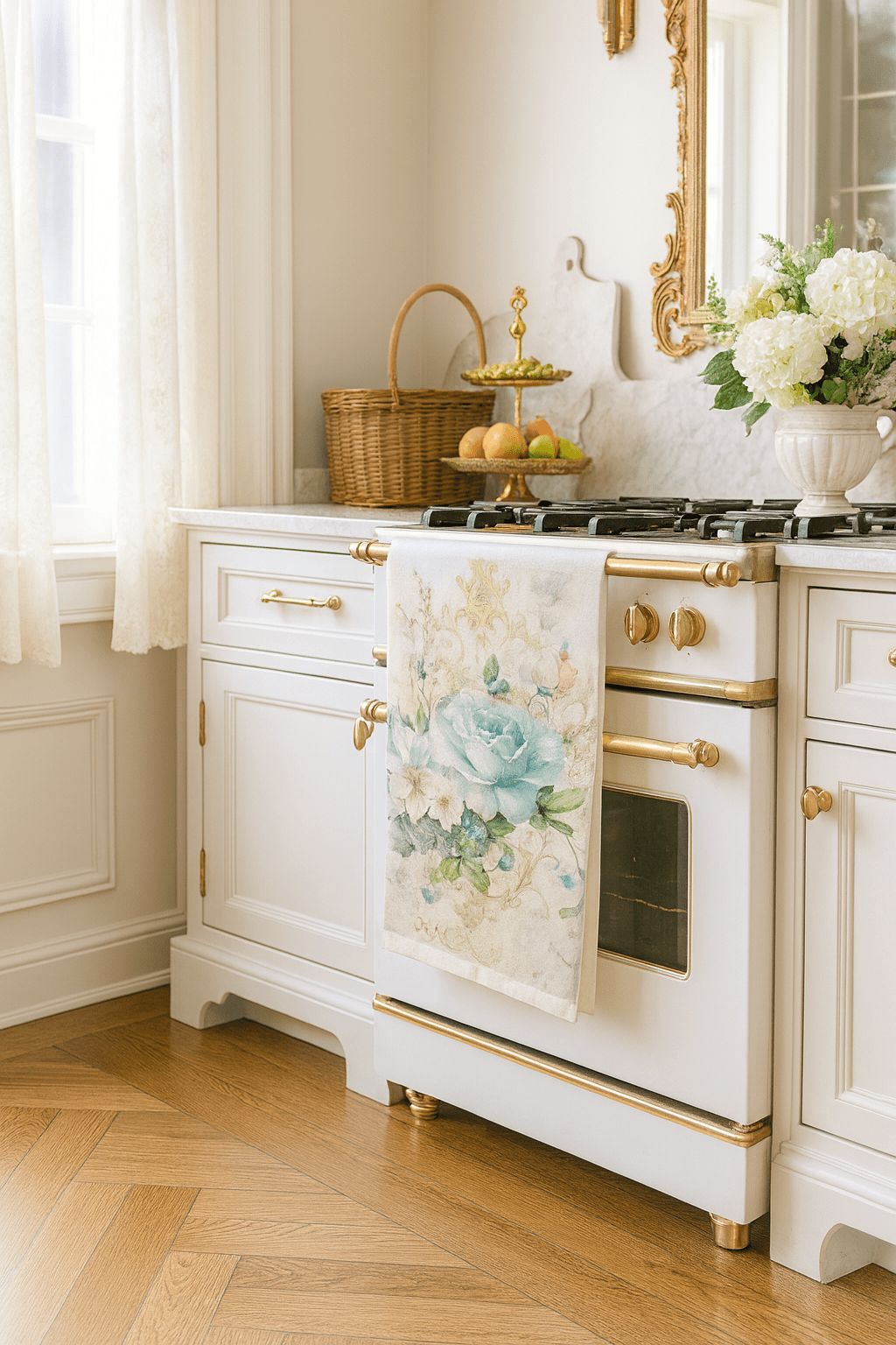 Floral Elegance Tea Towel — Timeless Kitchen Décor Collection | Southern Belle & Sea™ - Southern Belle & Sea