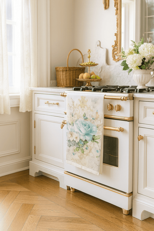 Floral Elegance Tea Towel — Timeless Kitchen Décor Collection | Southern Belle & Sea™ - Southern Belle & Sea