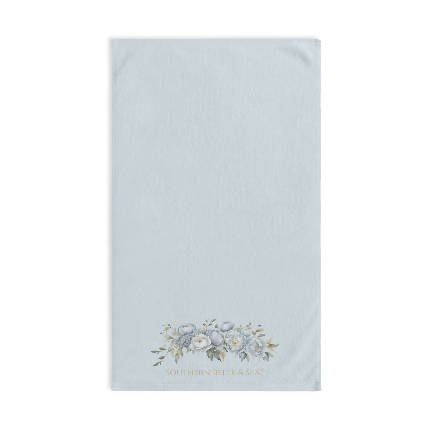 Floral Hand Towel (Blue Background) | Southern Belle & Sea™ - Southern Belle & Sea