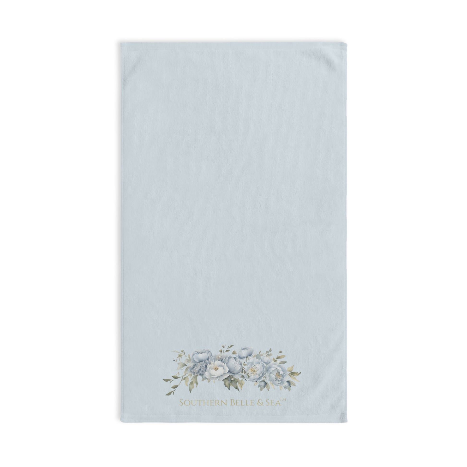 Floral Hand Towel (Blue Background) | Southern Belle & Sea™ - Southern Belle & Sea