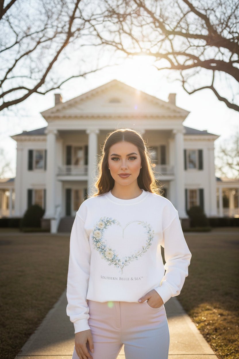 Floral Heart of Grace Sweatshirt | Southern Belle & Sea™ - Southern Belle & Sea