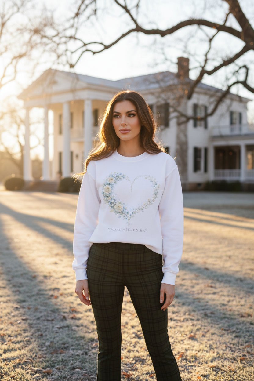 Floral Heart of Grace Sweatshirt | Southern Belle & Sea™ - Southern Belle & Sea