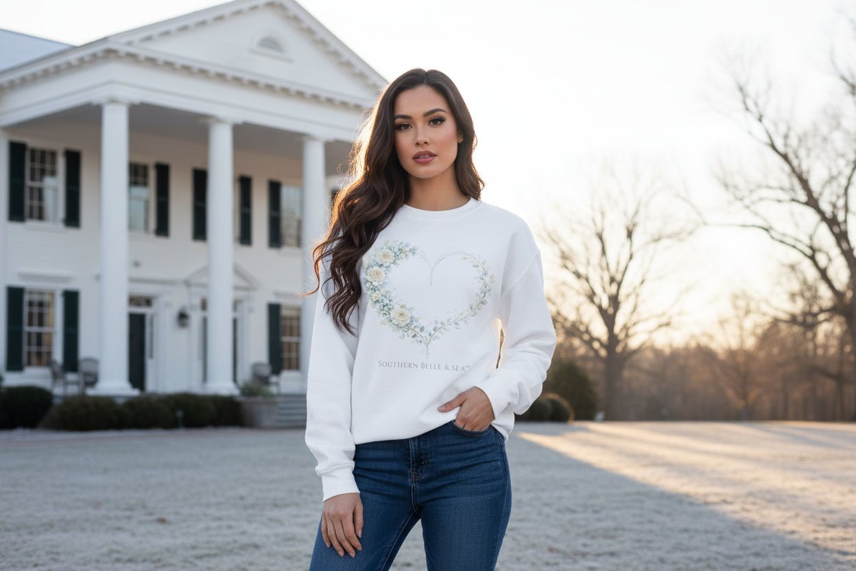 Floral Heart of Grace Sweatshirt | Southern Belle & Sea™ - Southern Belle & Sea