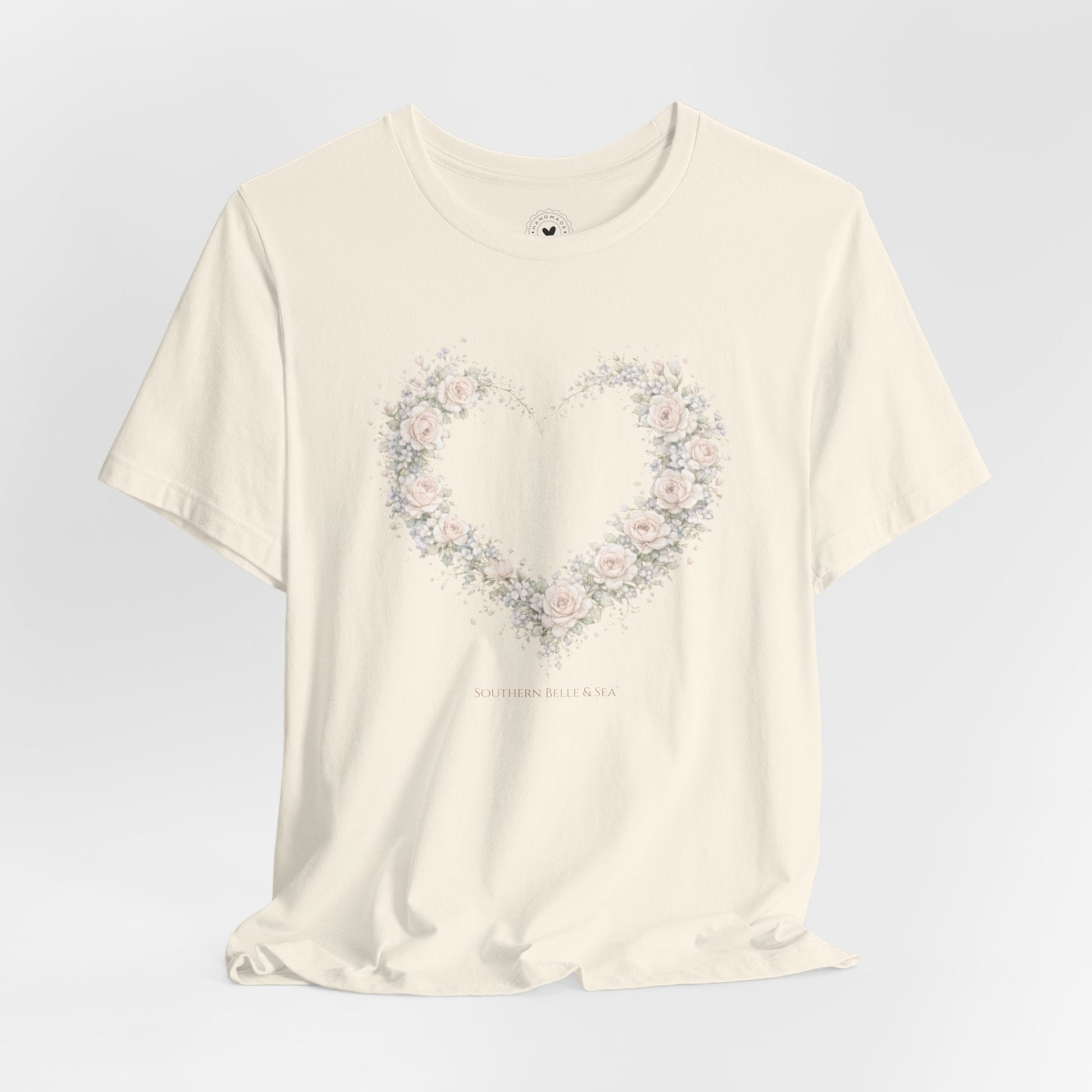 Everyday wear floral heart Christian shirt designed to let love lead