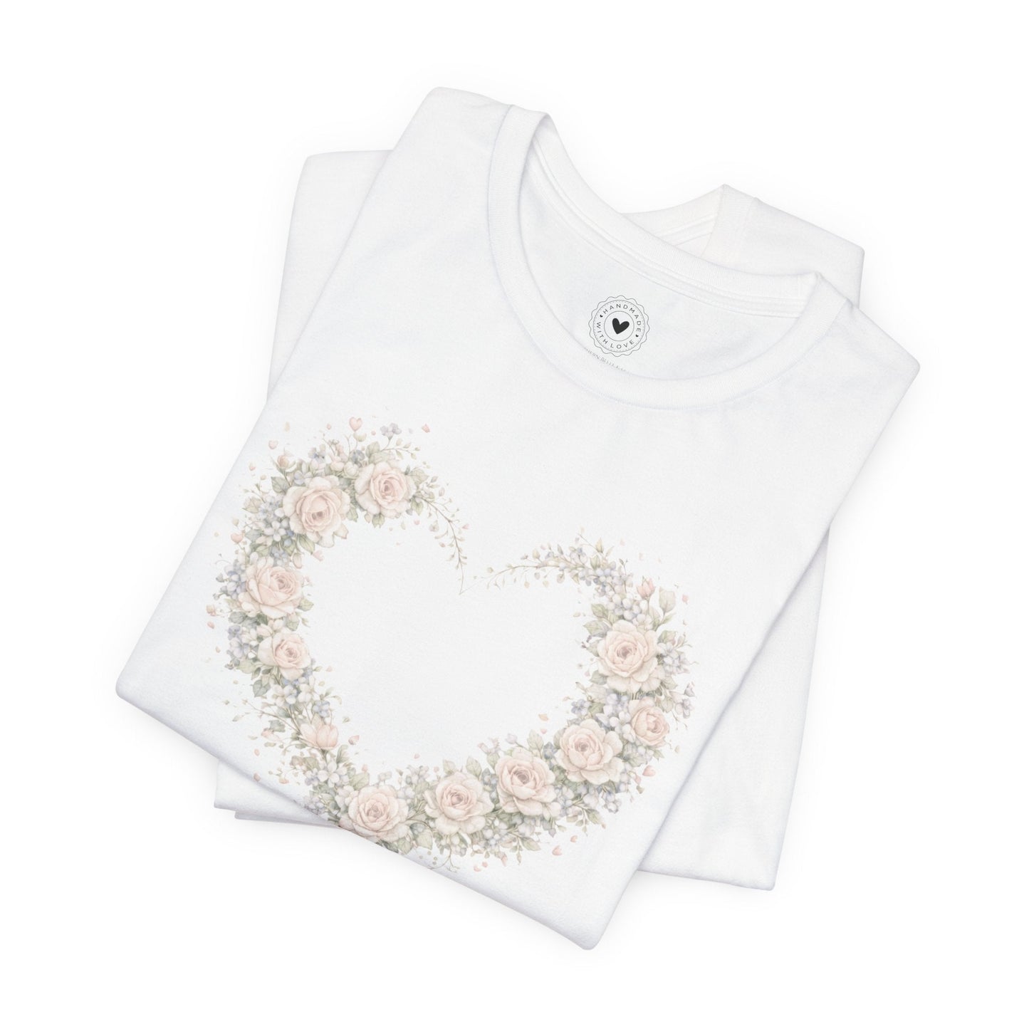 Faith-inspired floral heart shirt symbolizing grace love and encouragement
