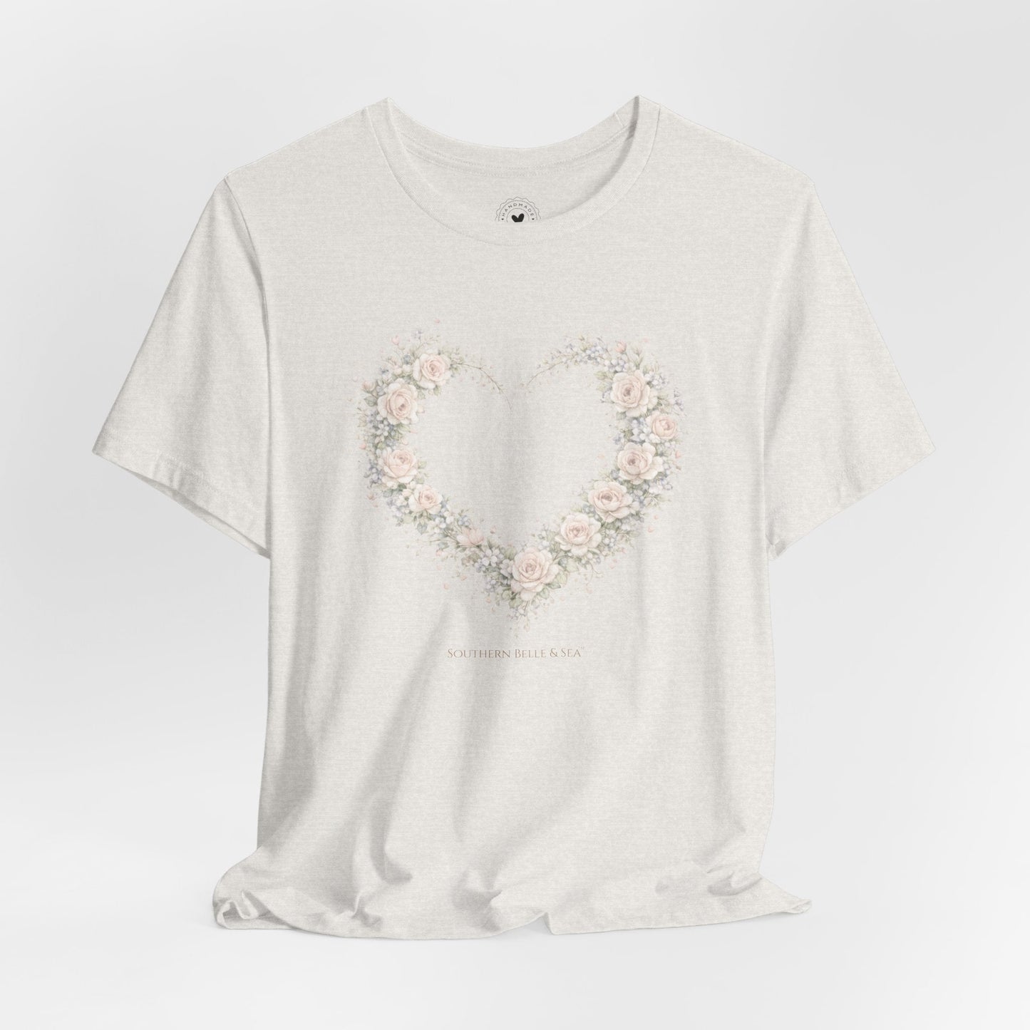 Layered outfit featuring floral heart faith tee styled for modern women