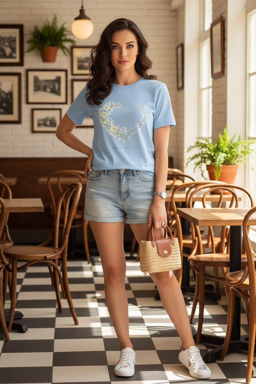 Floral Heart of Grace Tee | Soft Watercolor Faith Shirt | Southern Belle & Sea™ - Southern Belle & Sea