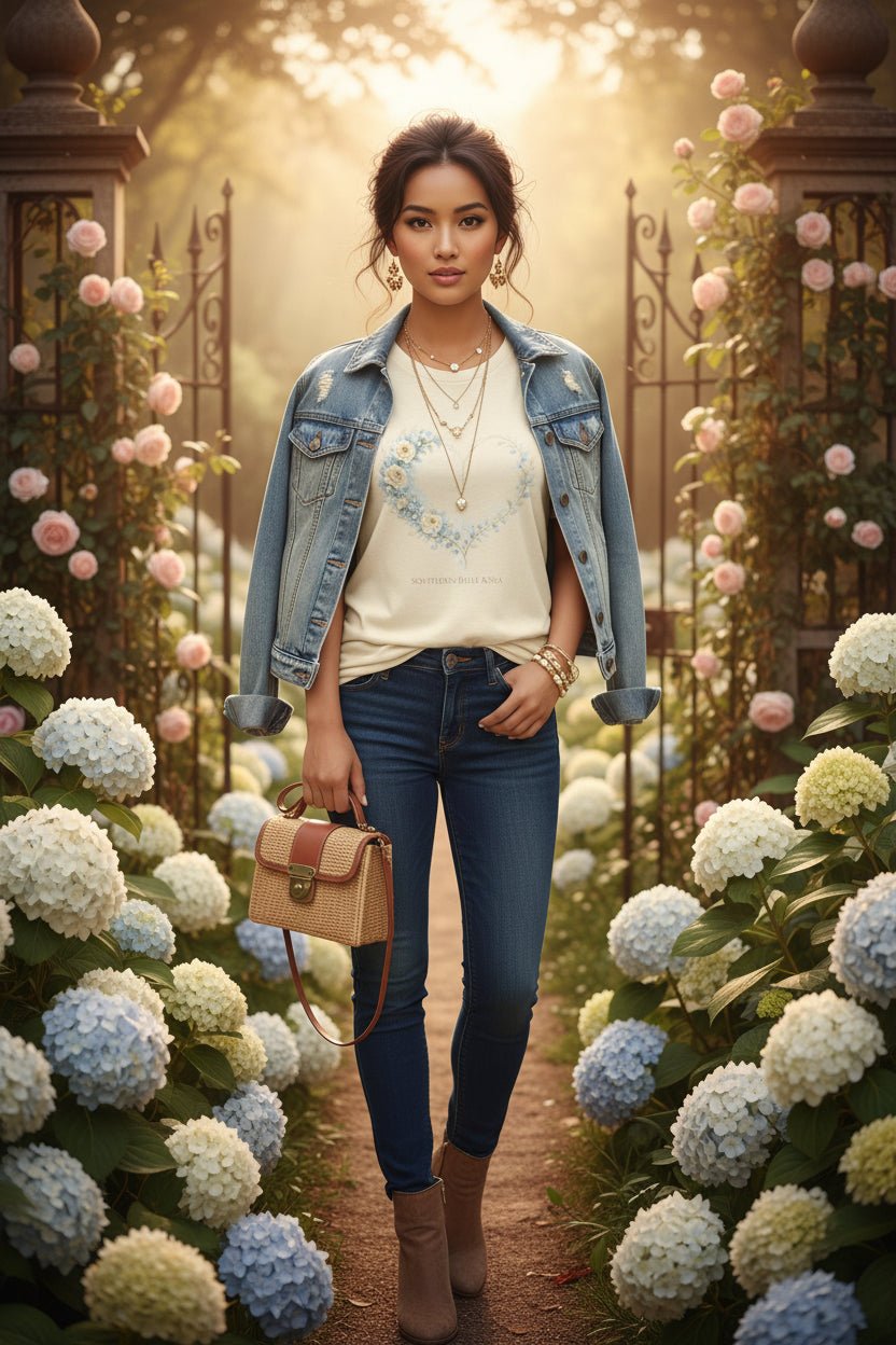 Floral Heart of Grace Tee | Soft Watercolor Faith Shirt | Southern Belle & Sea™ - Southern Belle & Sea