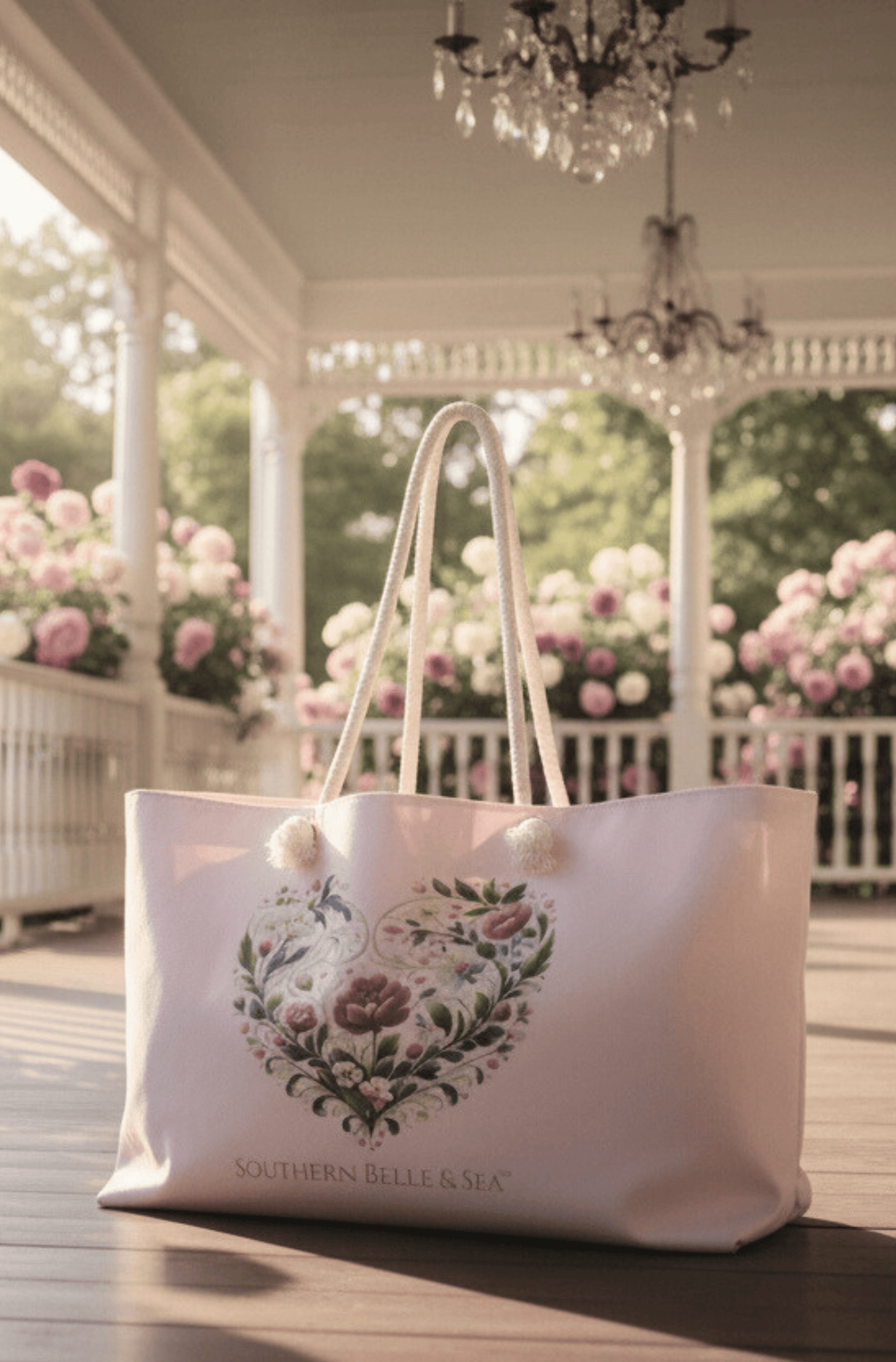 Floral Heart Weekender Bag — Hearts of Grace™ | Southern Belle & Sea™ - Southern Belle & Sea