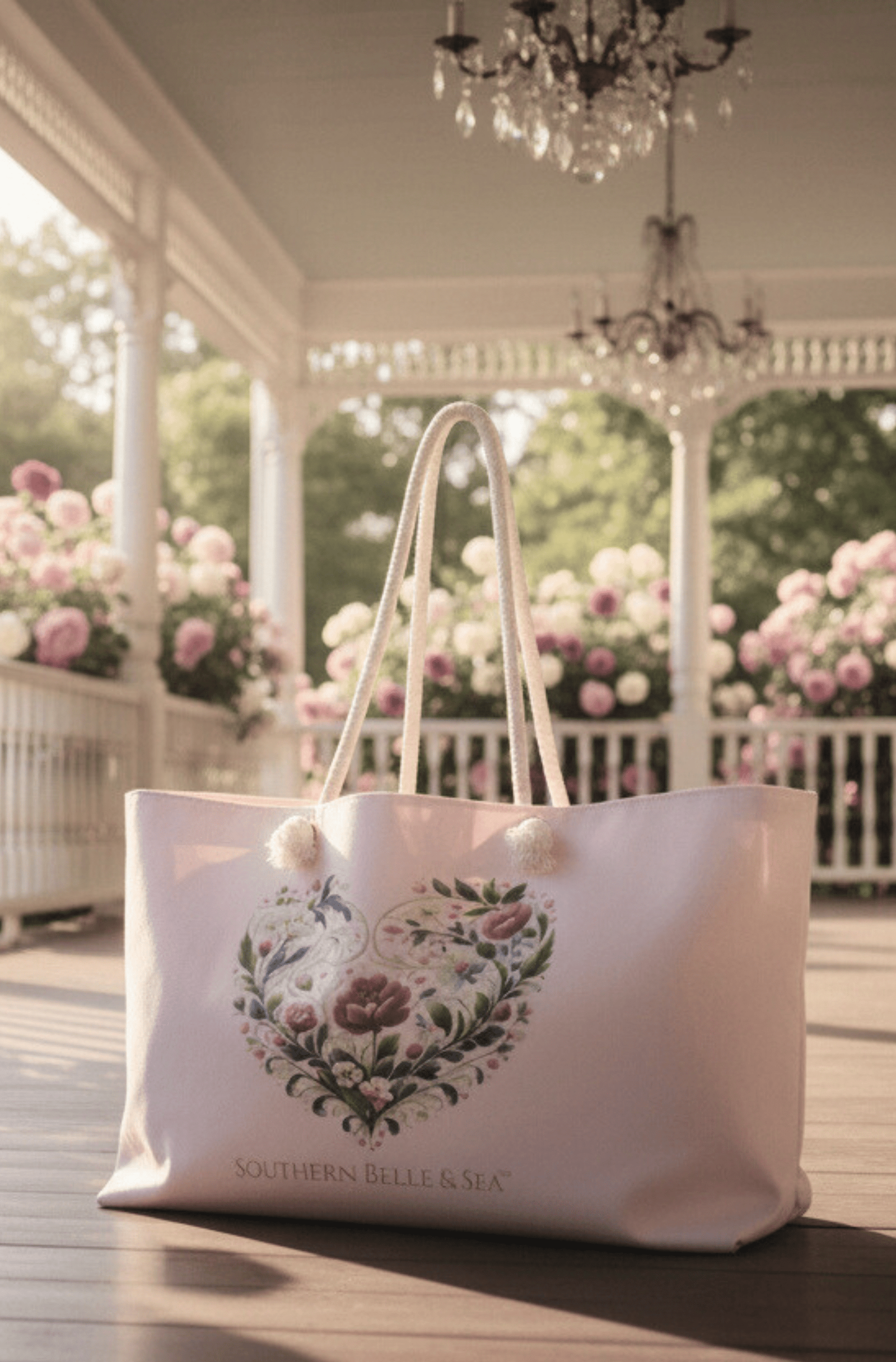 Floral Heart Weekender Bag — Hearts of Grace™ | Southern Belle & Sea™ - Southern Belle & Sea