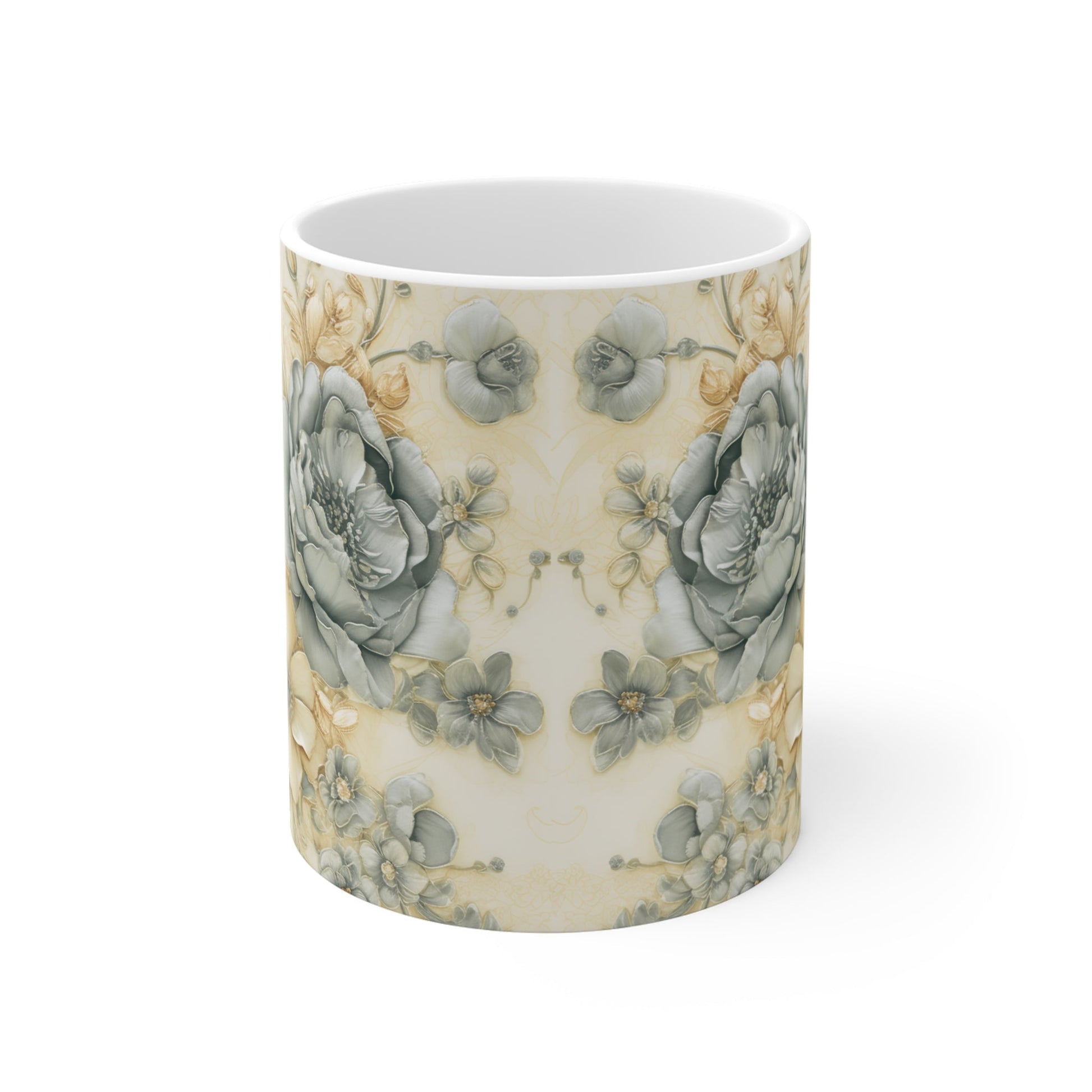Floral Serenity Ceramic Mug — Southern Charm Series | Southern Belle & Sea™ - Southern Belle & Sea