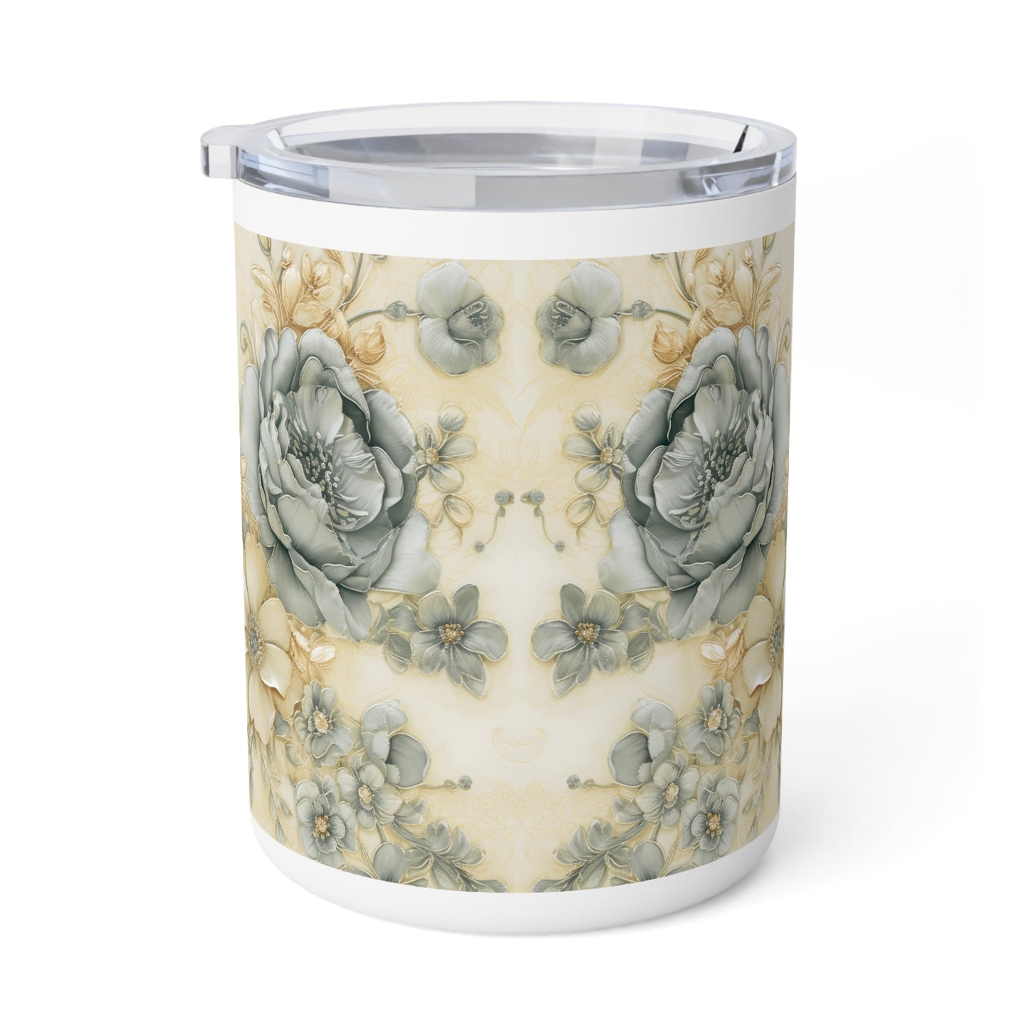 Floral Serenity — Insulated Coffee Mug (10oz) | Southern Belle & Sea - Southern Belle & Sea