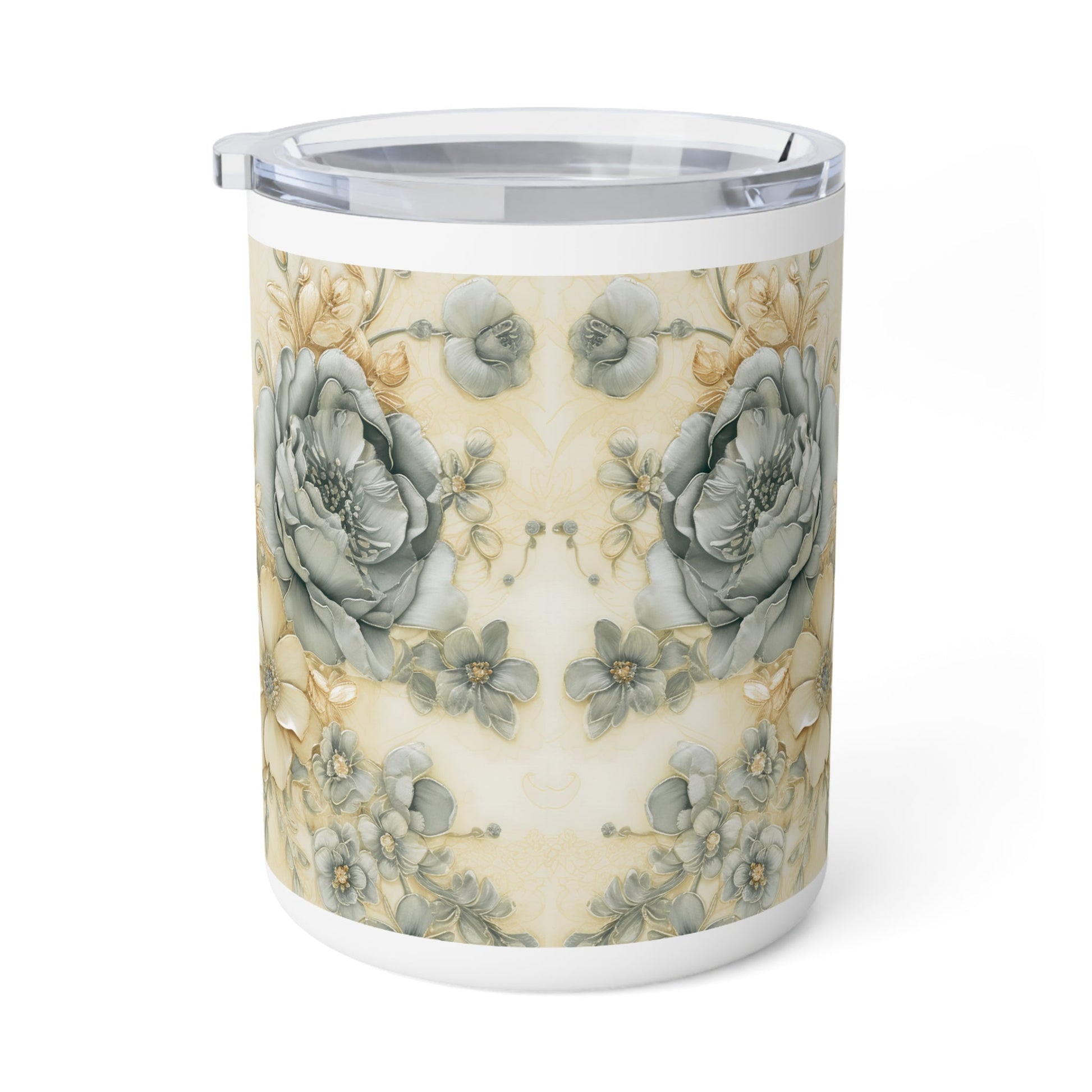 Floral Serenity — Insulated Coffee Mug (10oz) | Southern Belle & Sea - Southern Belle & Sea