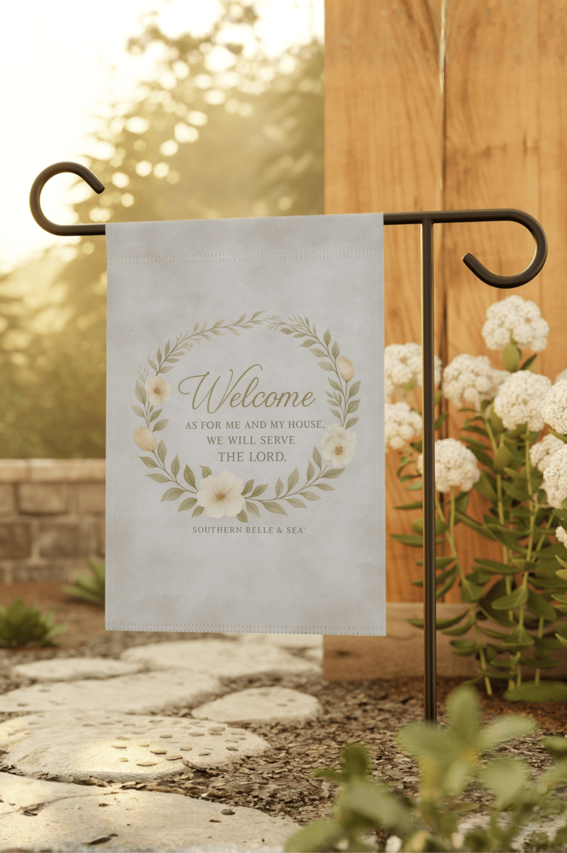 For We Walk by Faith Garden Flag | Southern Belle & Sea™ - Southern Belle & Sea