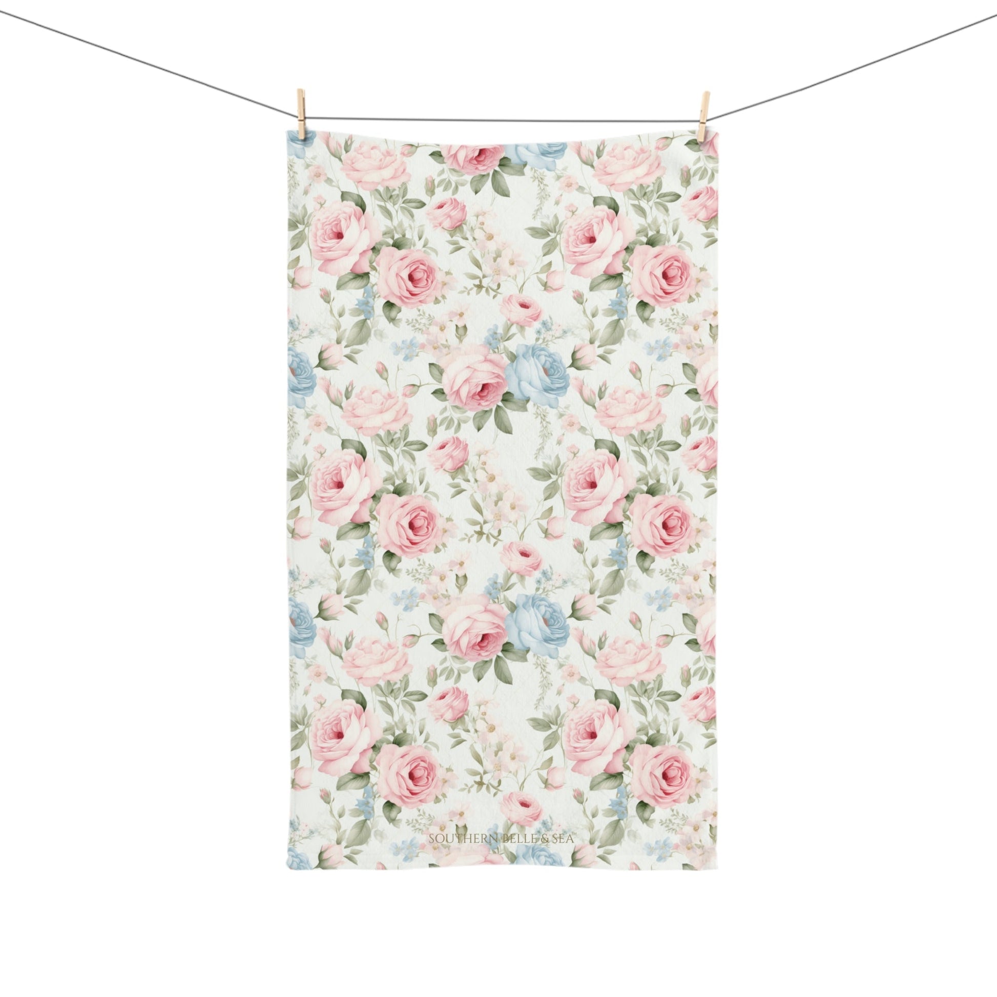 Garden Grace — Floral Hand Towel (16" × 28") | Southern Belle & Sea™ - Southern Belle & Sea
